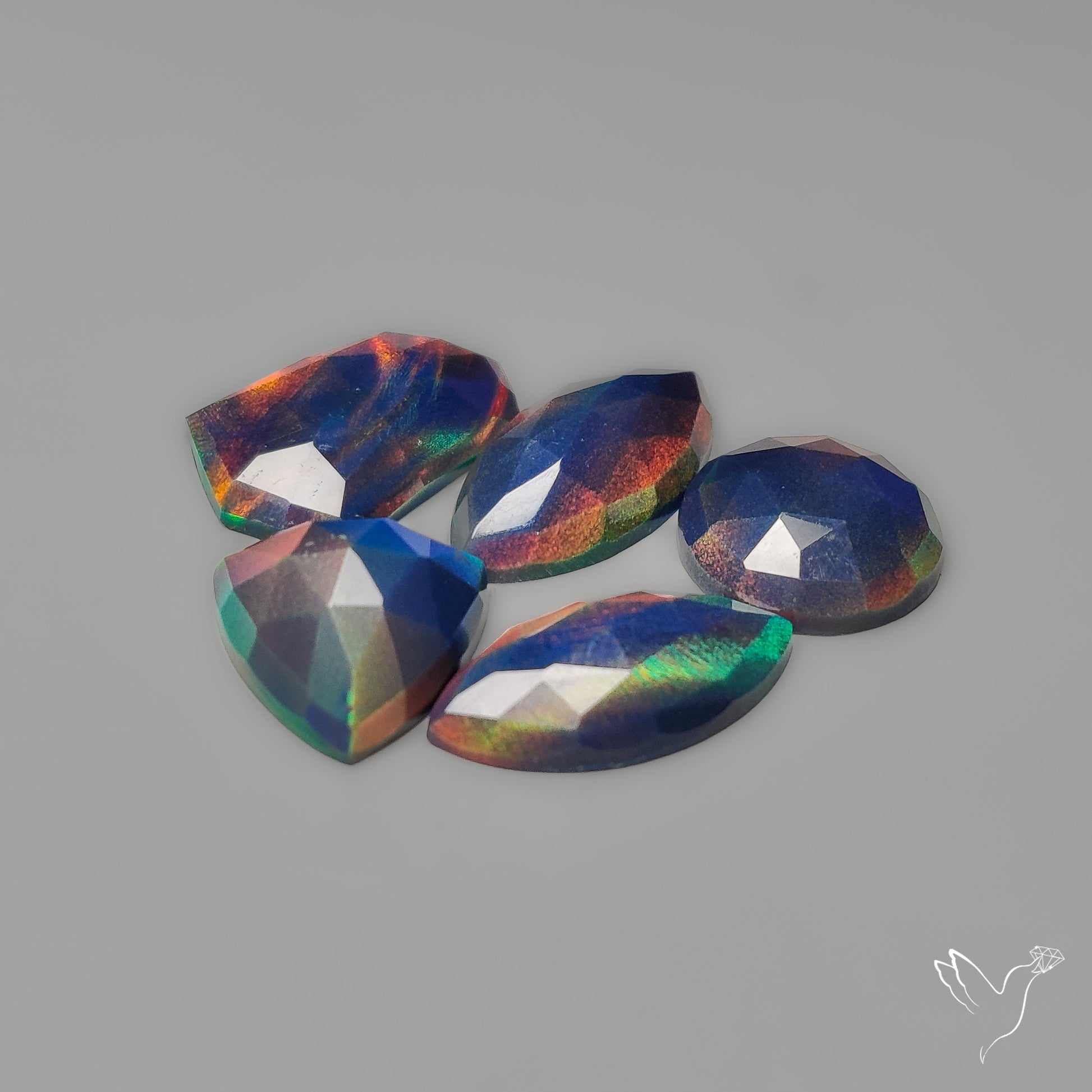 Rose Cut Aurora Opals Lot