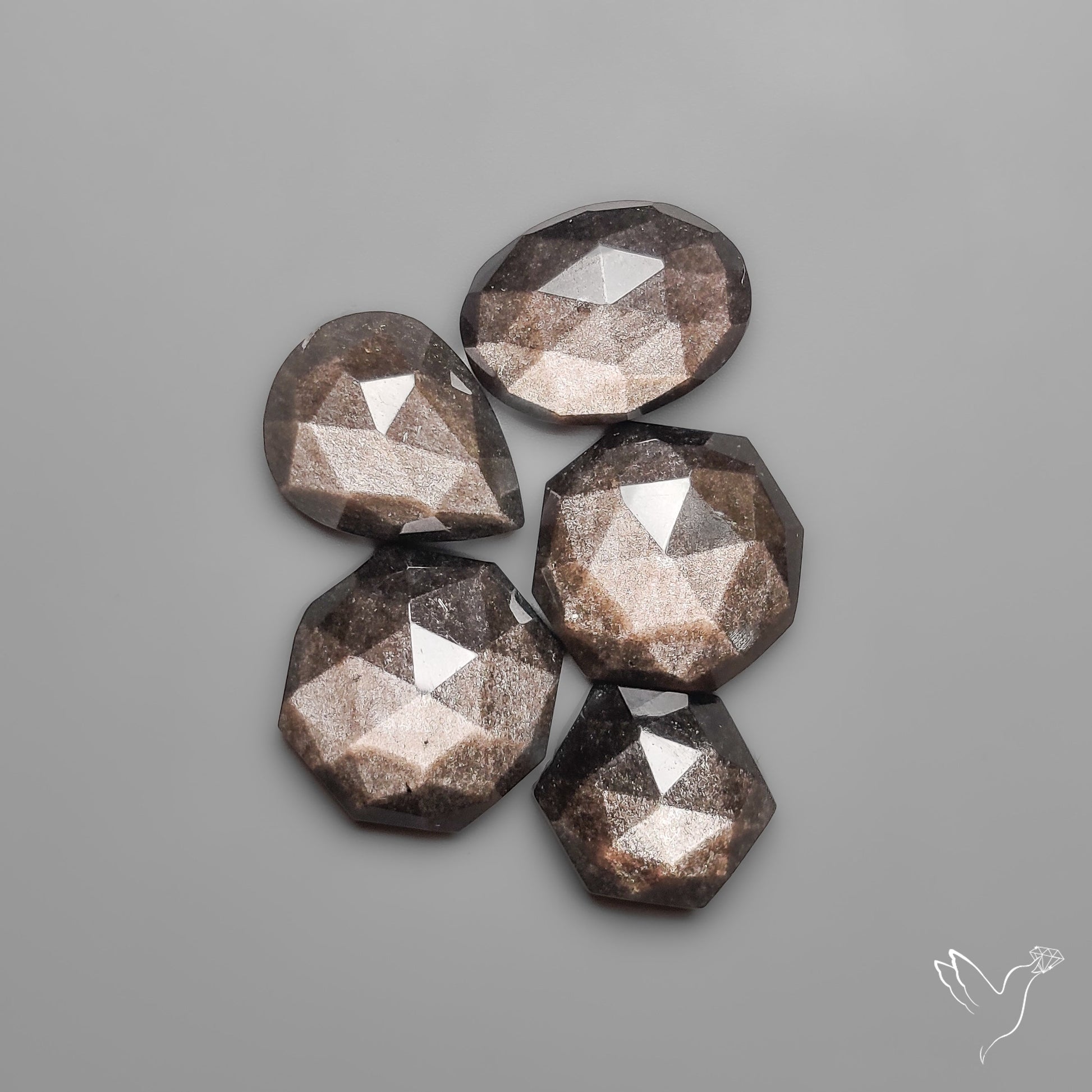 Rose Cut Silversheen Obsidian Lot