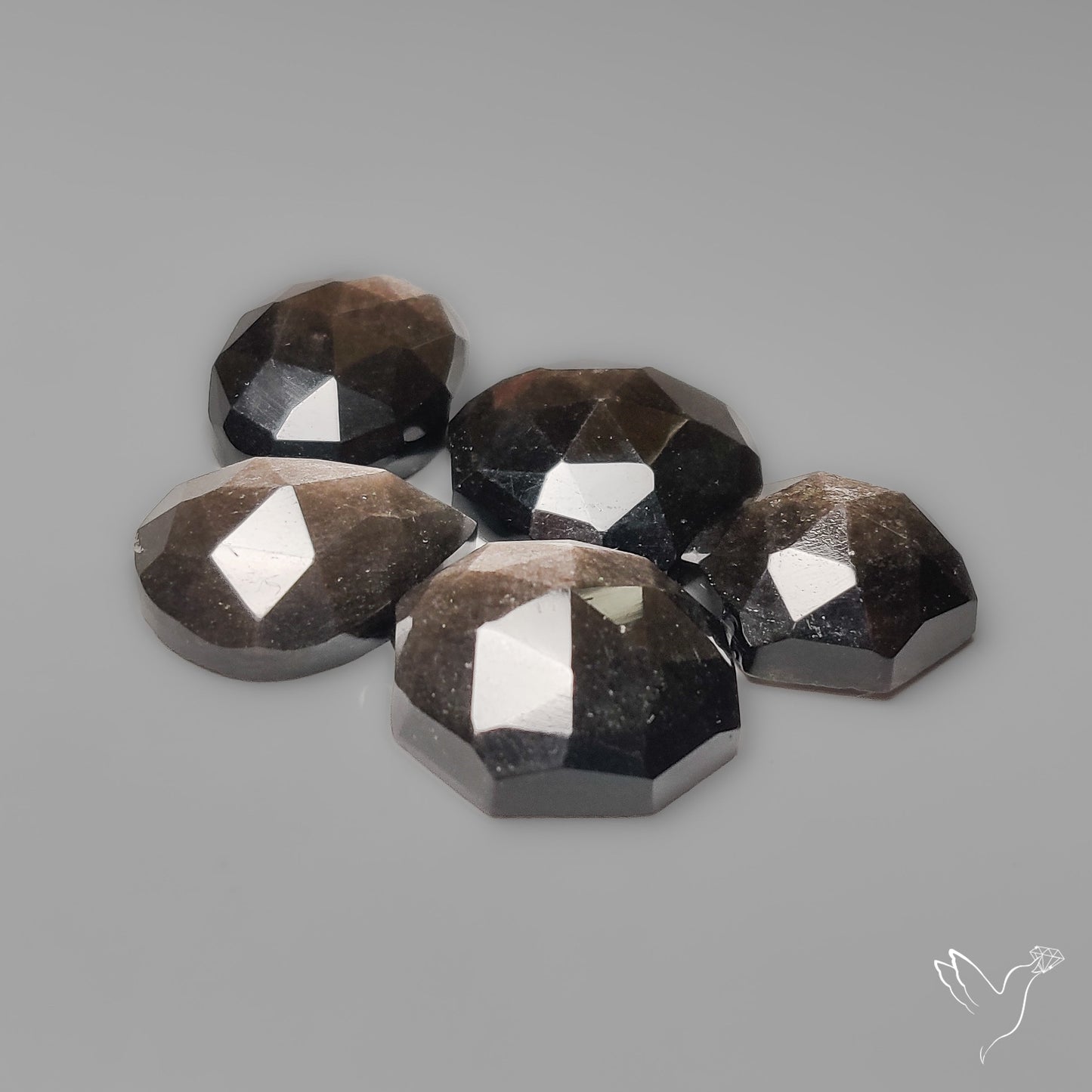Rose Cut Silversheen Obsidian Lot