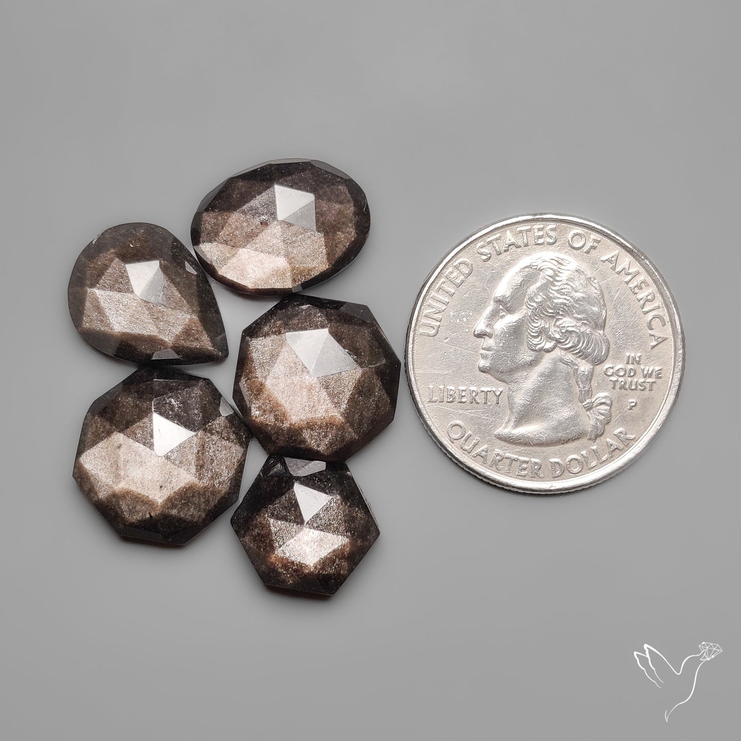 Rose Cut Silversheen Obsidian Lot