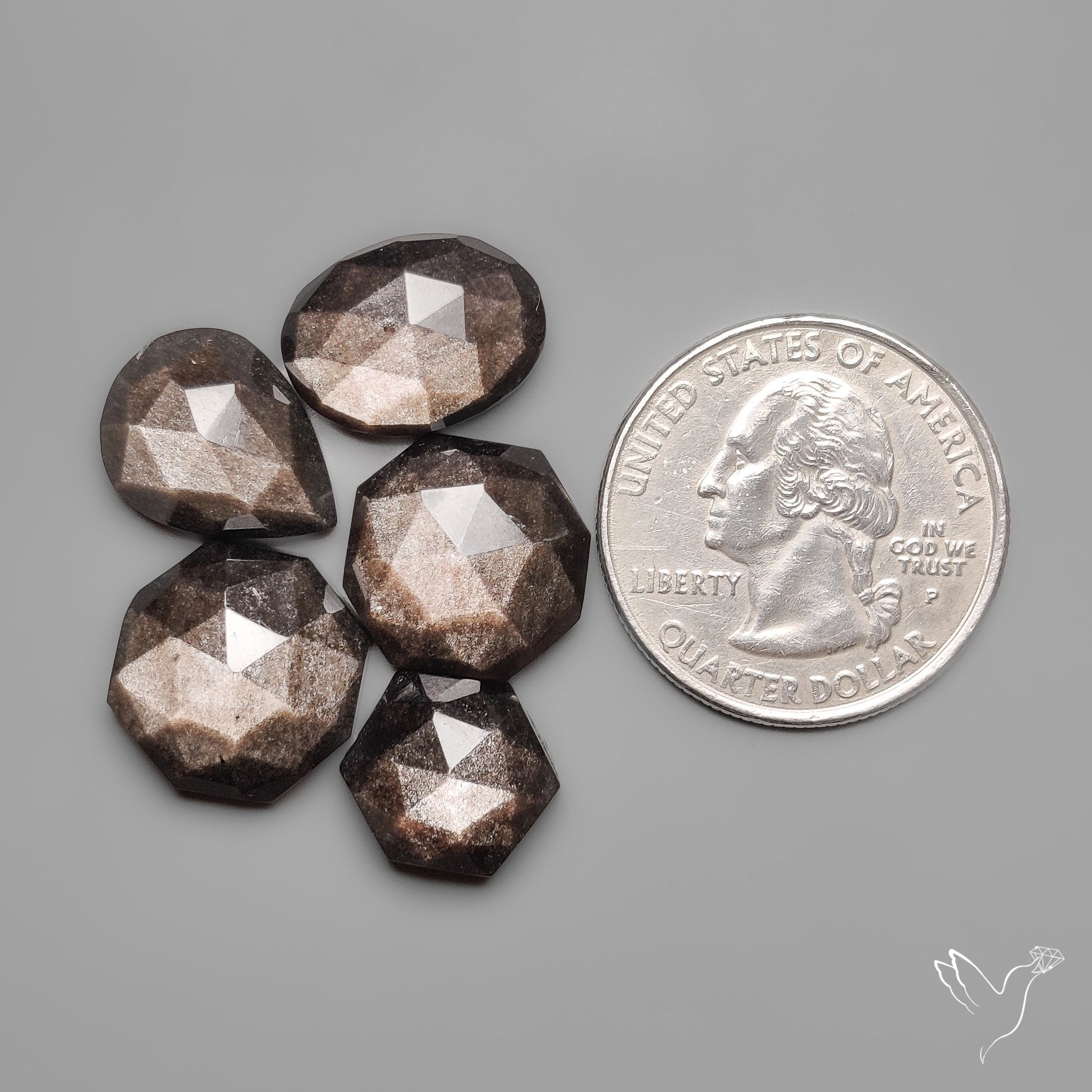 Rose Cut Silversheen Obsidian Lot