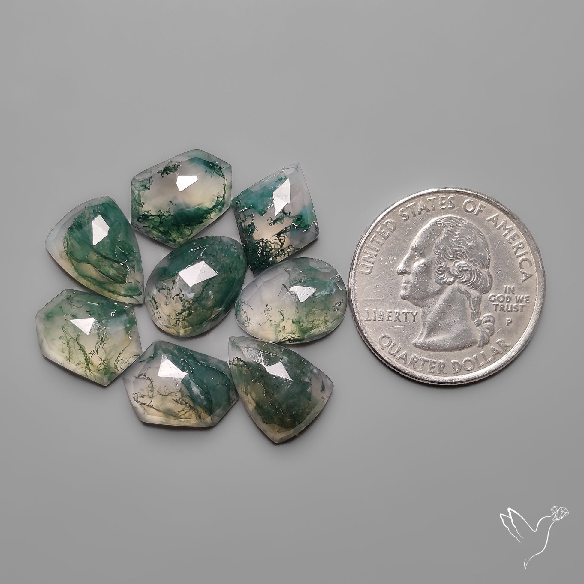 Rose Cut Moss Agates Lot