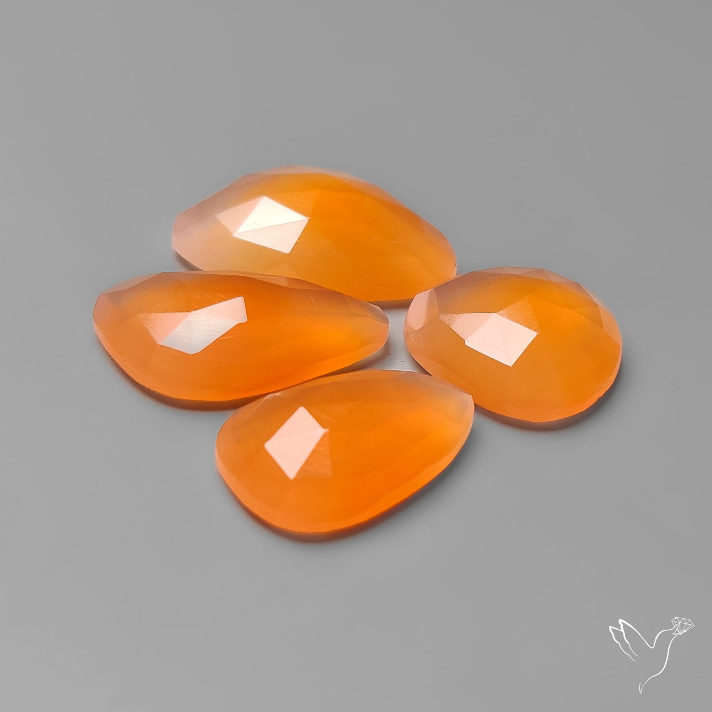 Rose Cut Persimmon Carnelian Agates Lot