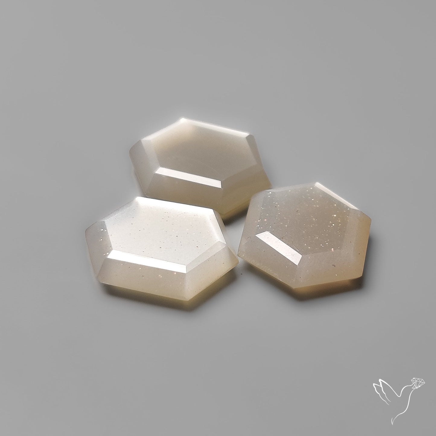 Step Cut Grey Moonstone Lot