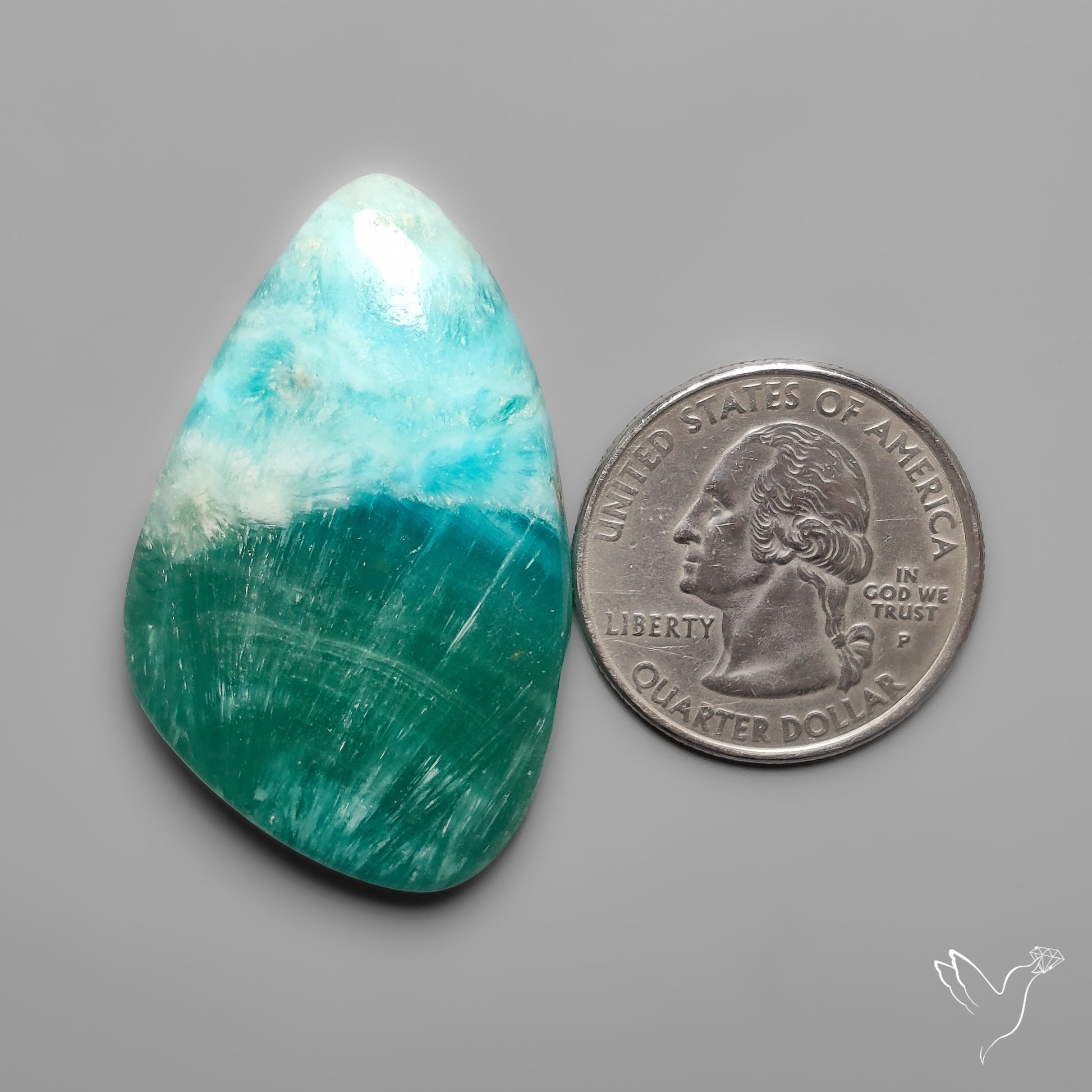 Gemmy Caribbean Calcite With Aragonite Cabochon
