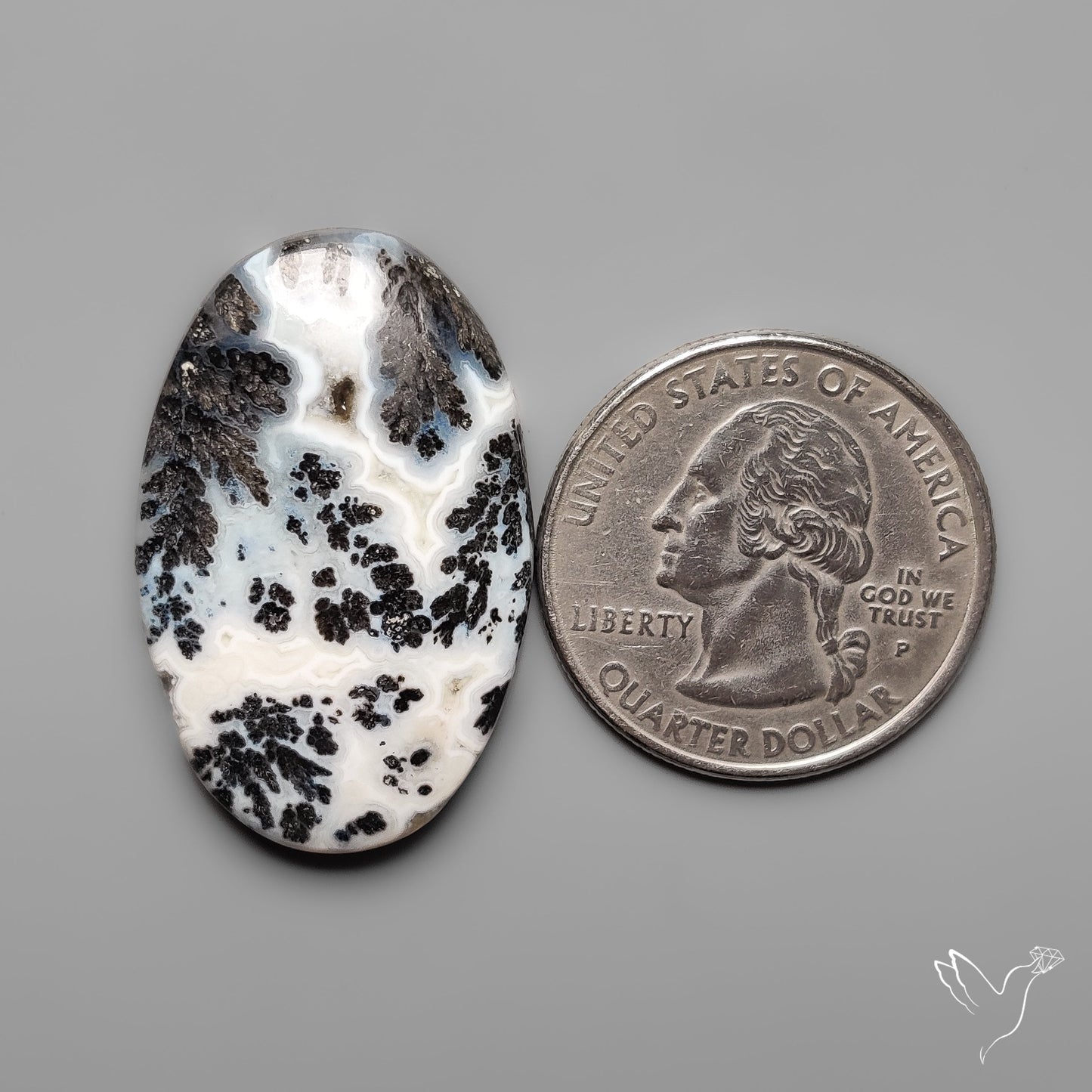 Dendritic Parallel Agate Cabochon