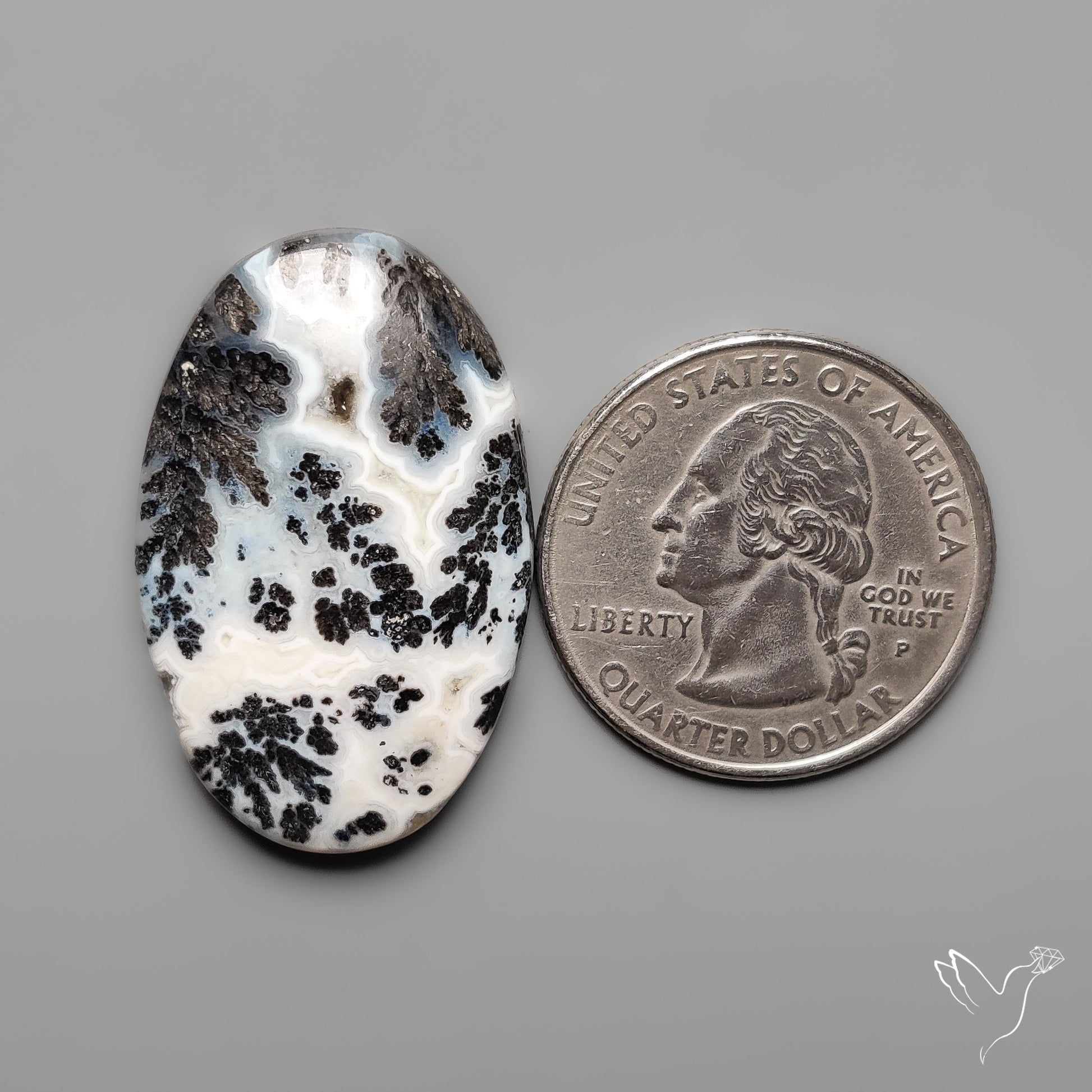 Dendritic Parallel Agate Cabochon
