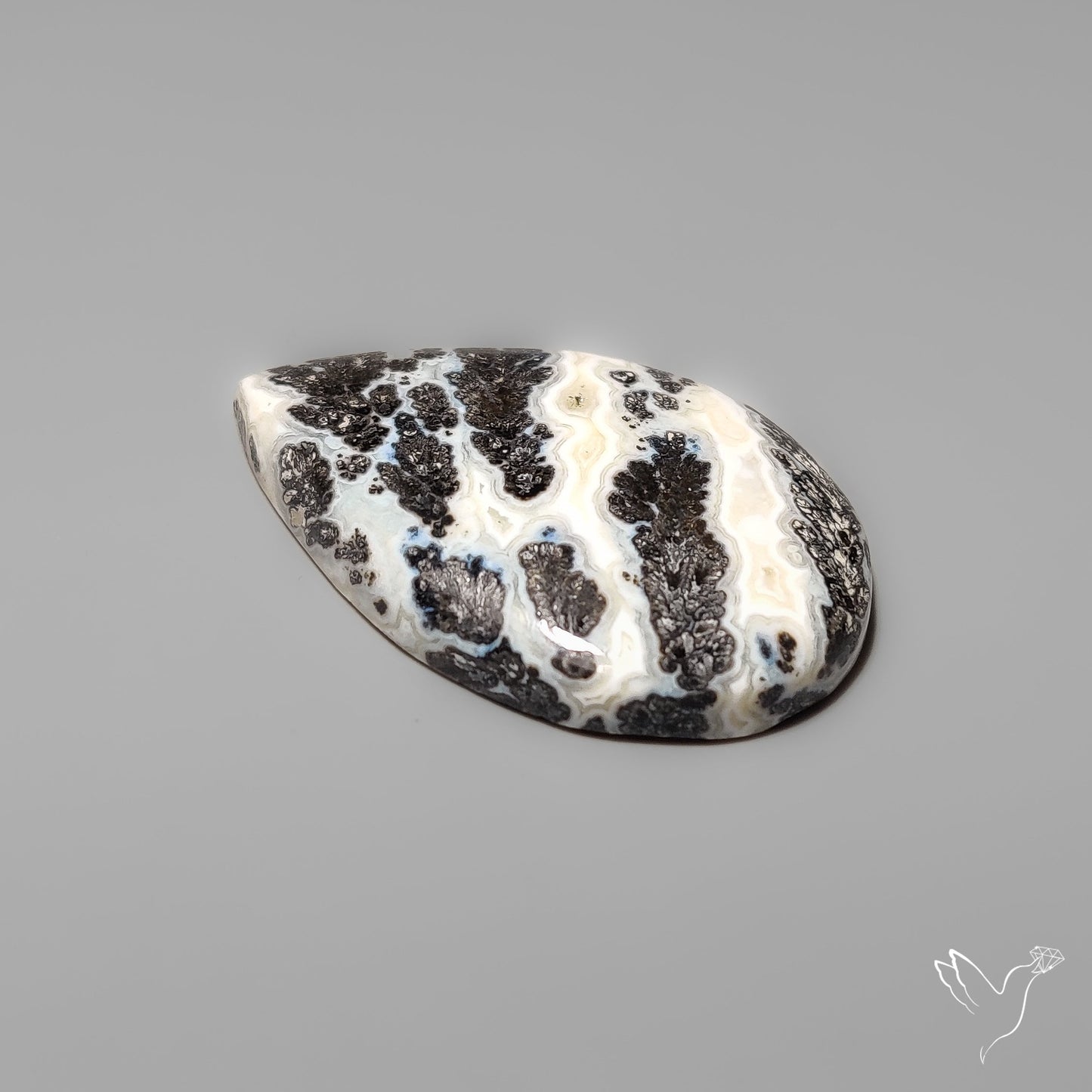 Dendritic Parallel Agate Cabochon