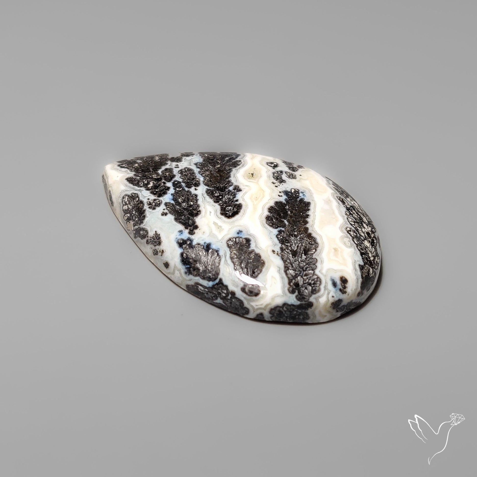 Dendritic Parallel Agate Cabochon