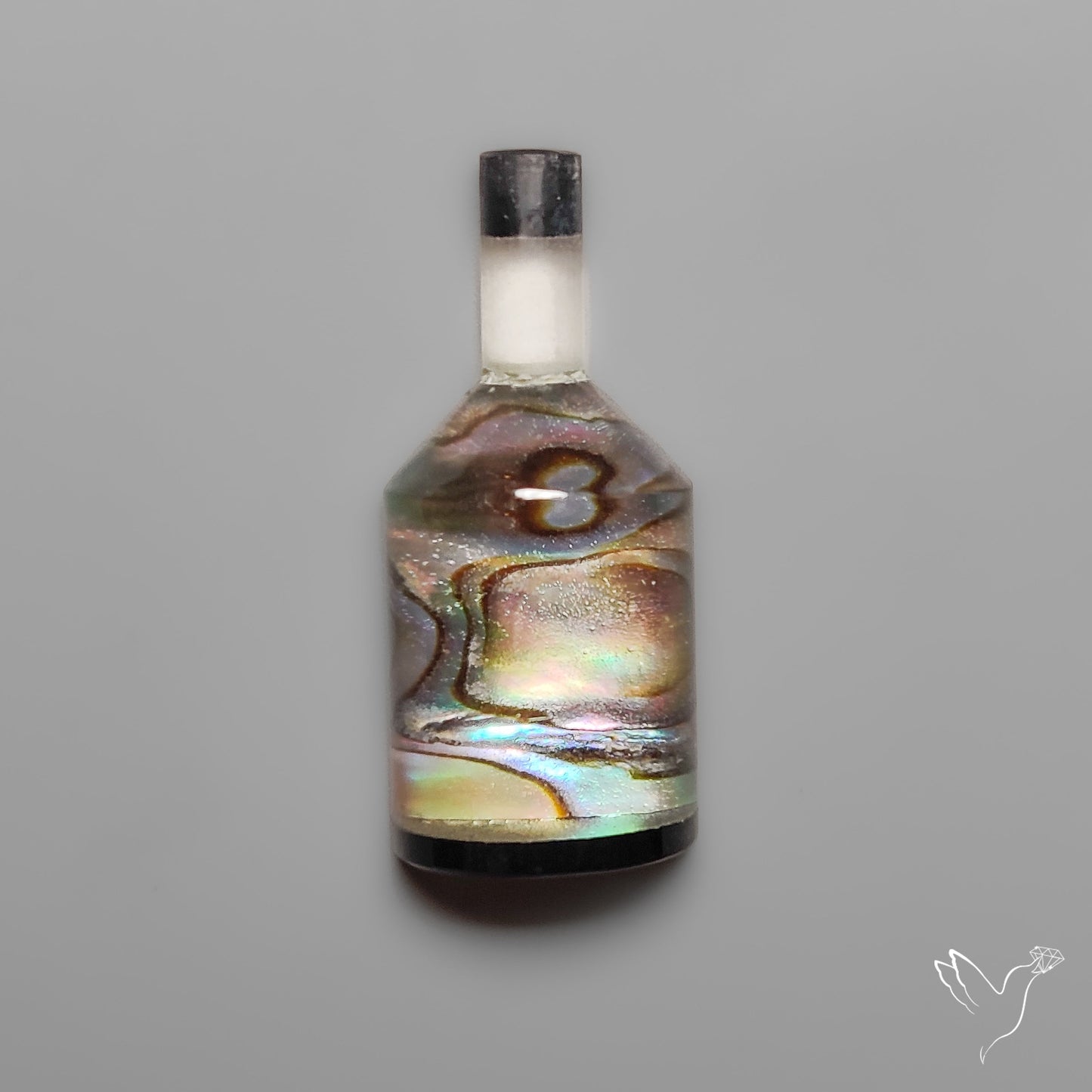 Himalayan Quartz And Abalone Shell Wine Bottle Carving