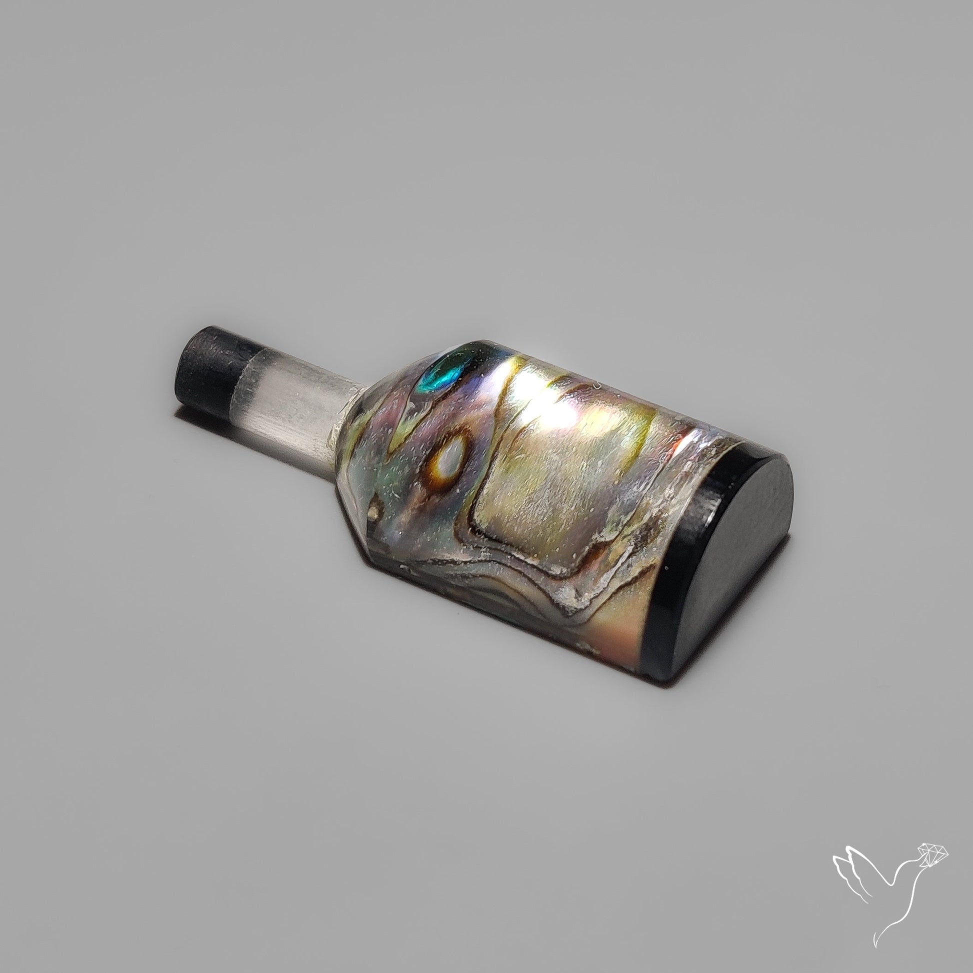 Himalayan Quartz And Abalone Shell Wine Bottle Carving