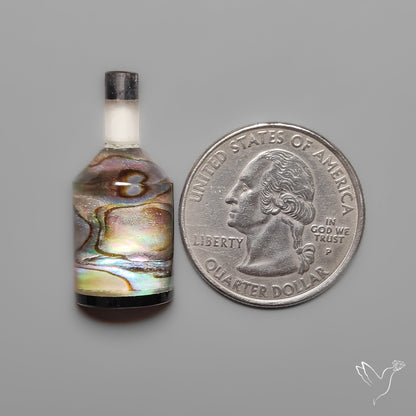 Himalayan Quartz And Abalone Shell Wine Bottle Carving