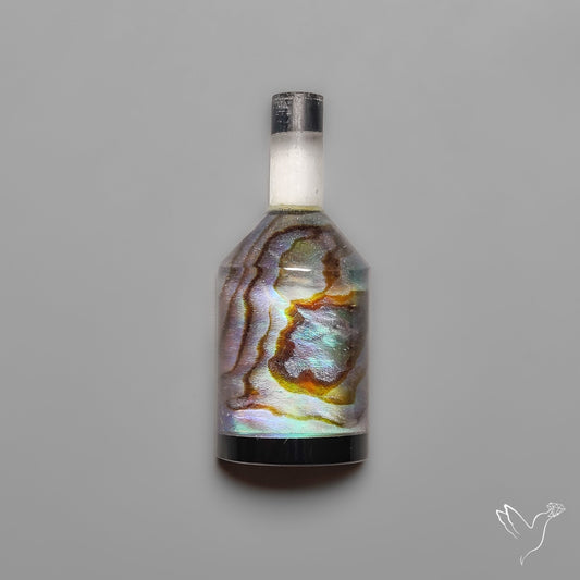Himalayan Quartz And Abalone Shell Wine Bottle Carving