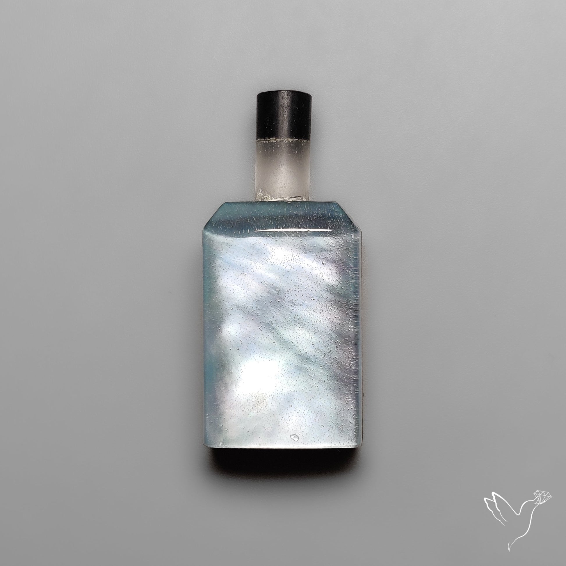 Quartz, Onyx And Mother Of Pearl Wine Bottle Carving