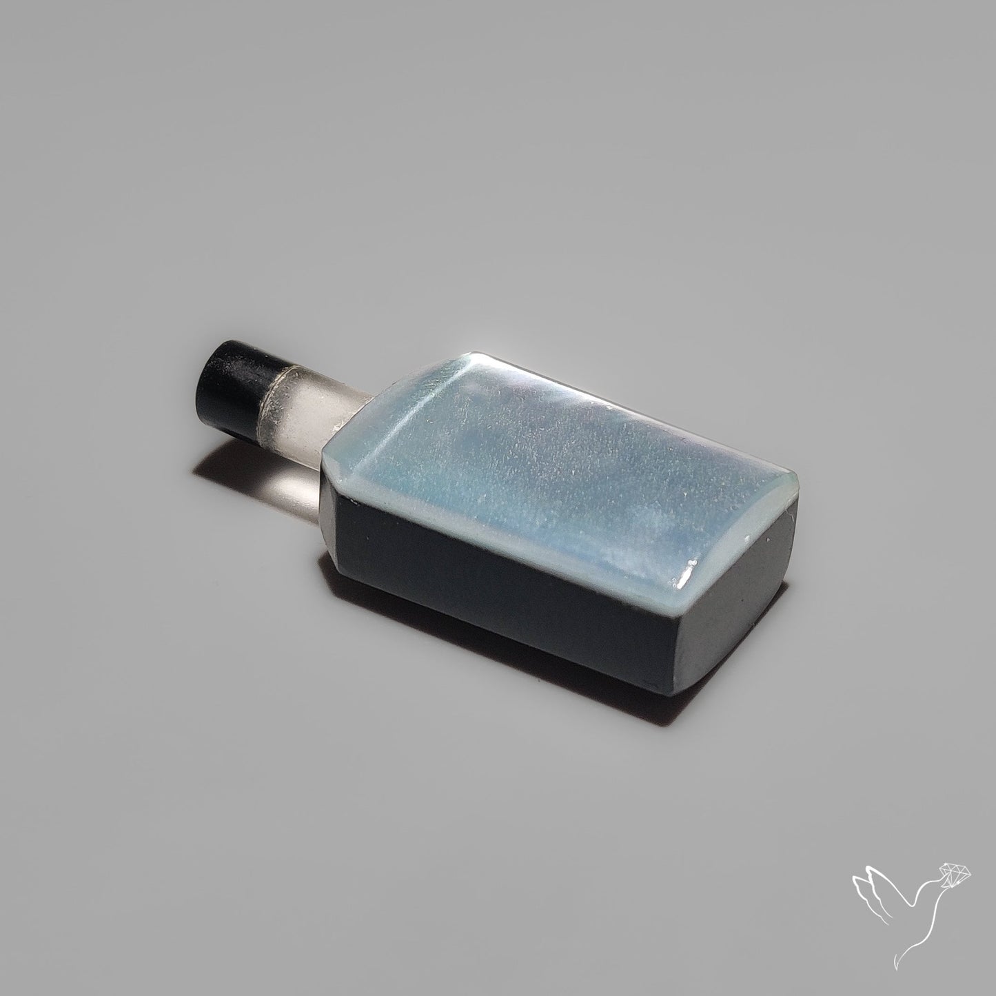 Quartz, Onyx And Mother Of Pearl Wine Bottle Carving