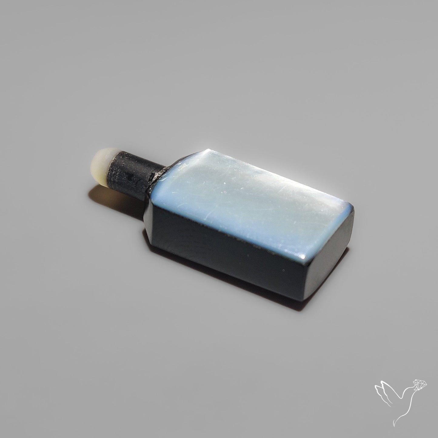 Quartz, Onyx And Mother Of Pearl Wine Bottle Carving