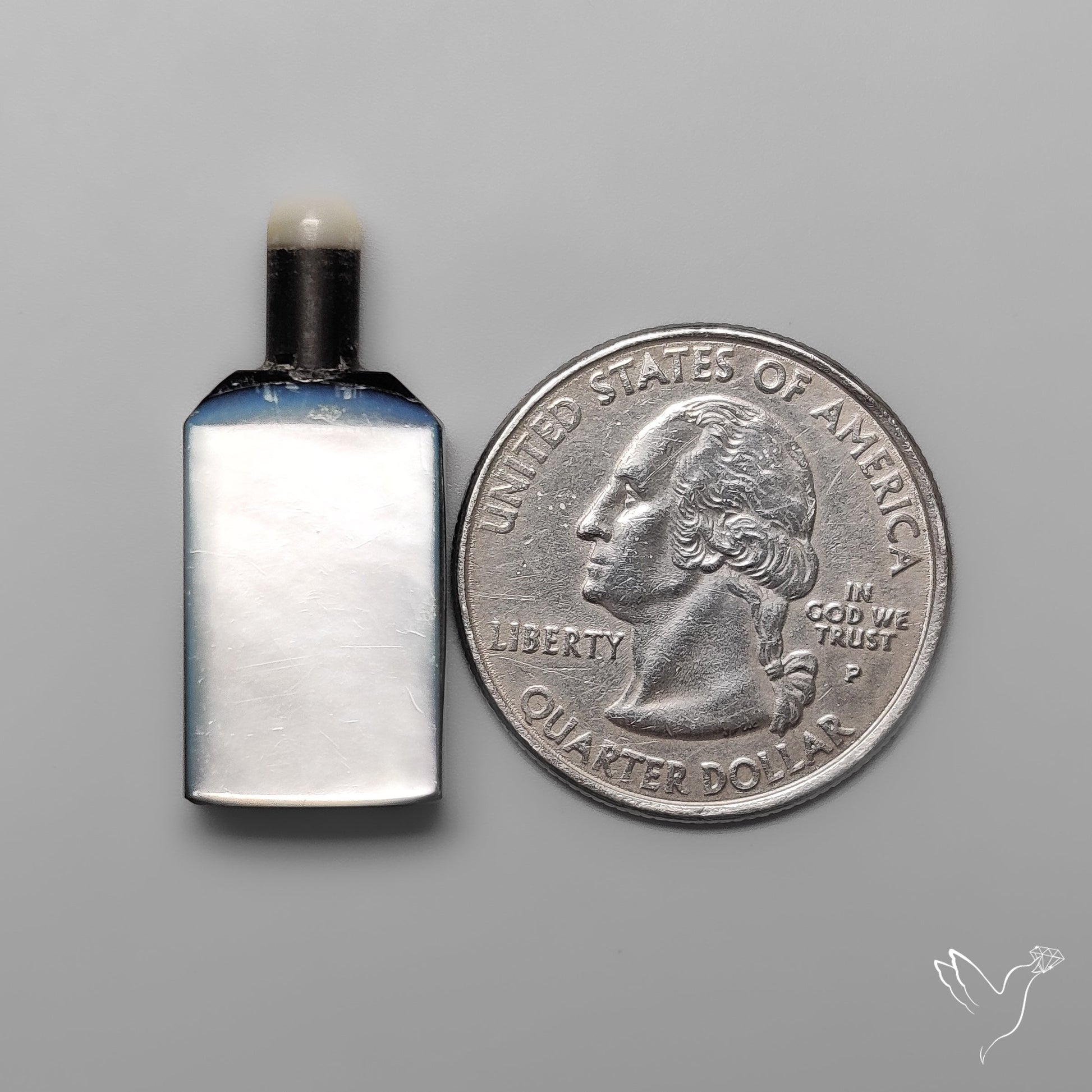 Quartz, Onyx And Mother Of Pearl Wine Bottle Carving