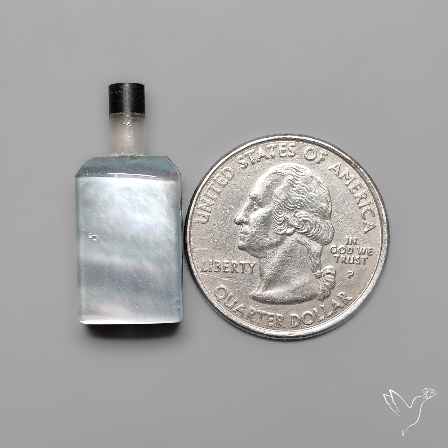 Quartz, Onyx And Mother Of Pearl Wine Bottle Carving