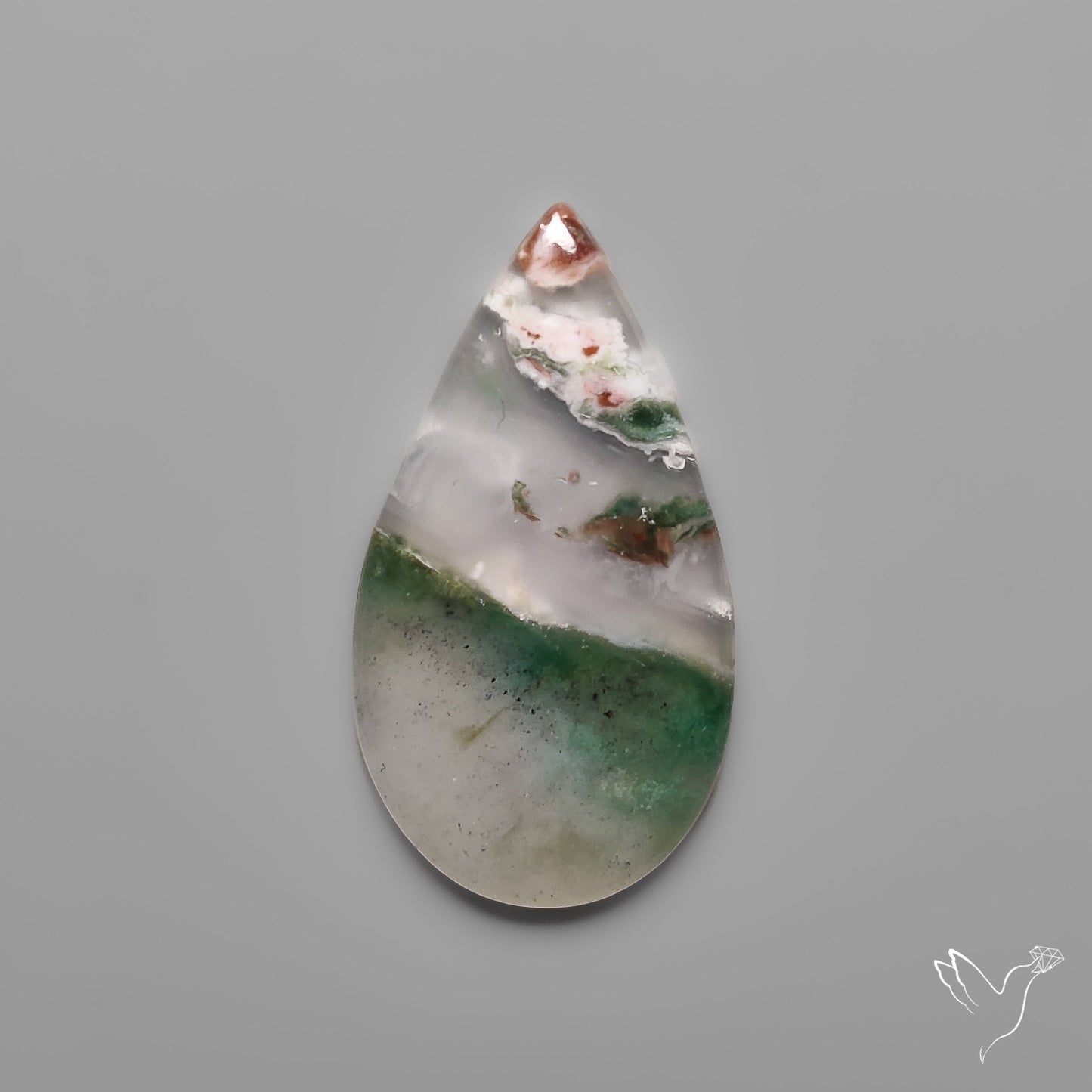 Aqua Chrysoprase Cabochon with Druzy Pocket