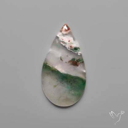 Aqua Chrysoprase Cabochon with Druzy Pocket