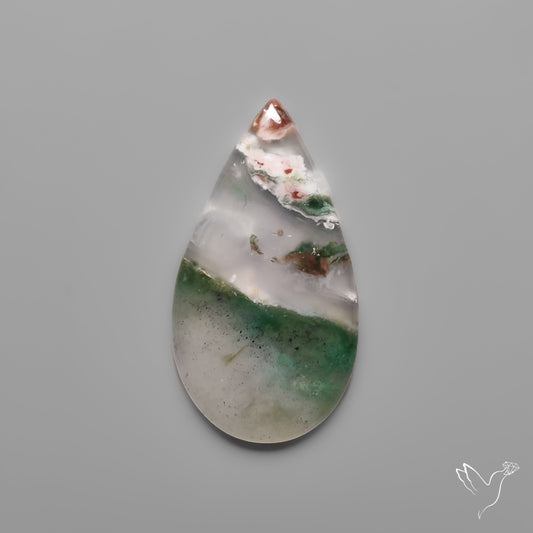 Aqua Chrysoprase Cabochon with Druzy Pocket
