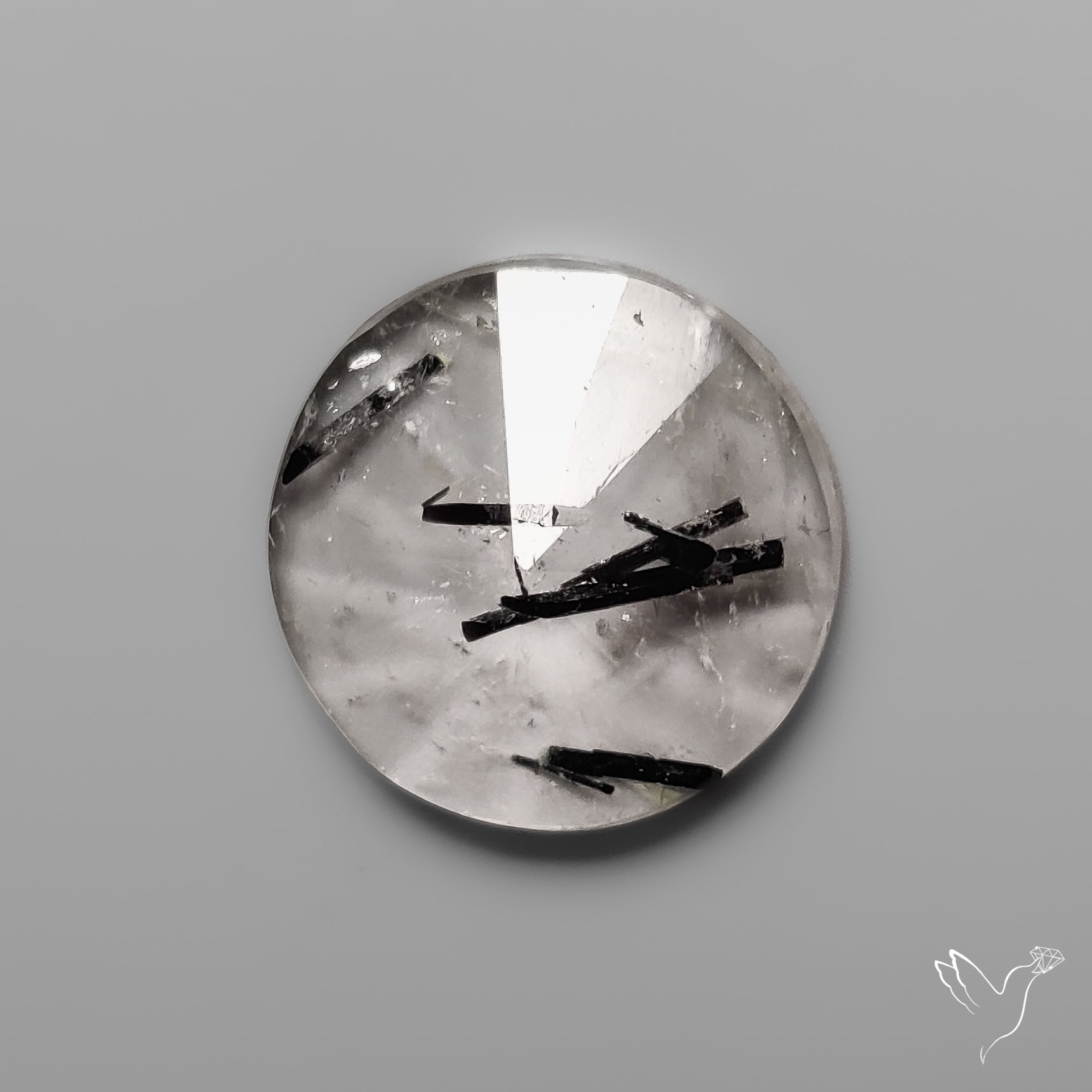 Step Rotor Quartz Tourmalinated Quartz | Step Cut Black Tourmalinated Quartz (14X14X5 mm ...