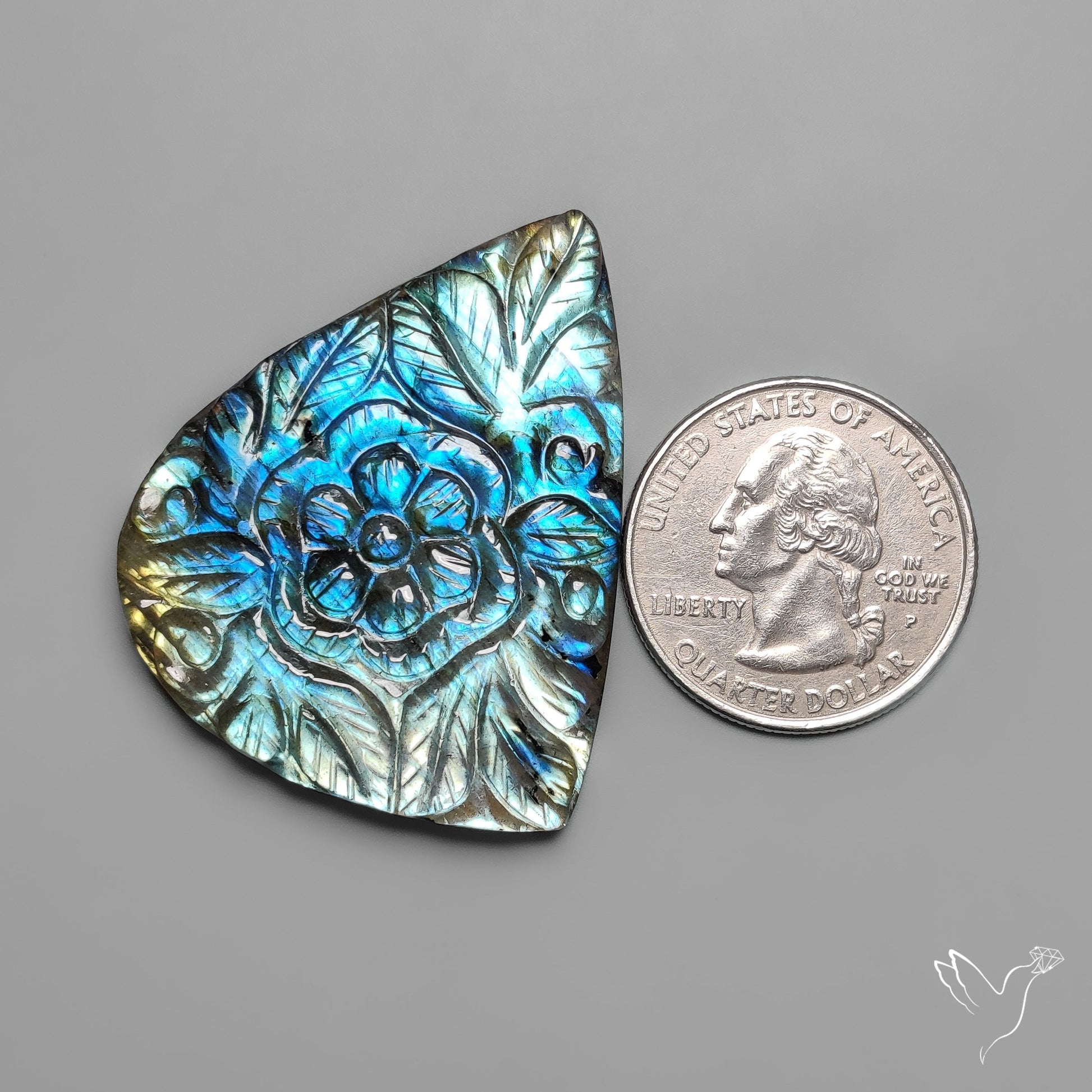 Labradorite Mughal Carving