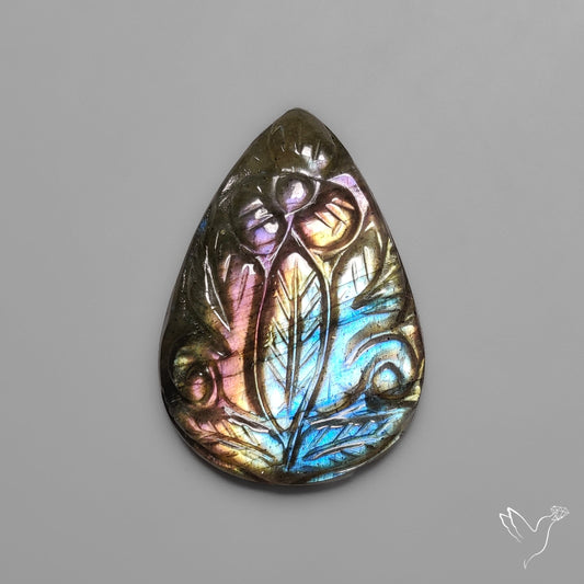 Labradorite Mughal Carving