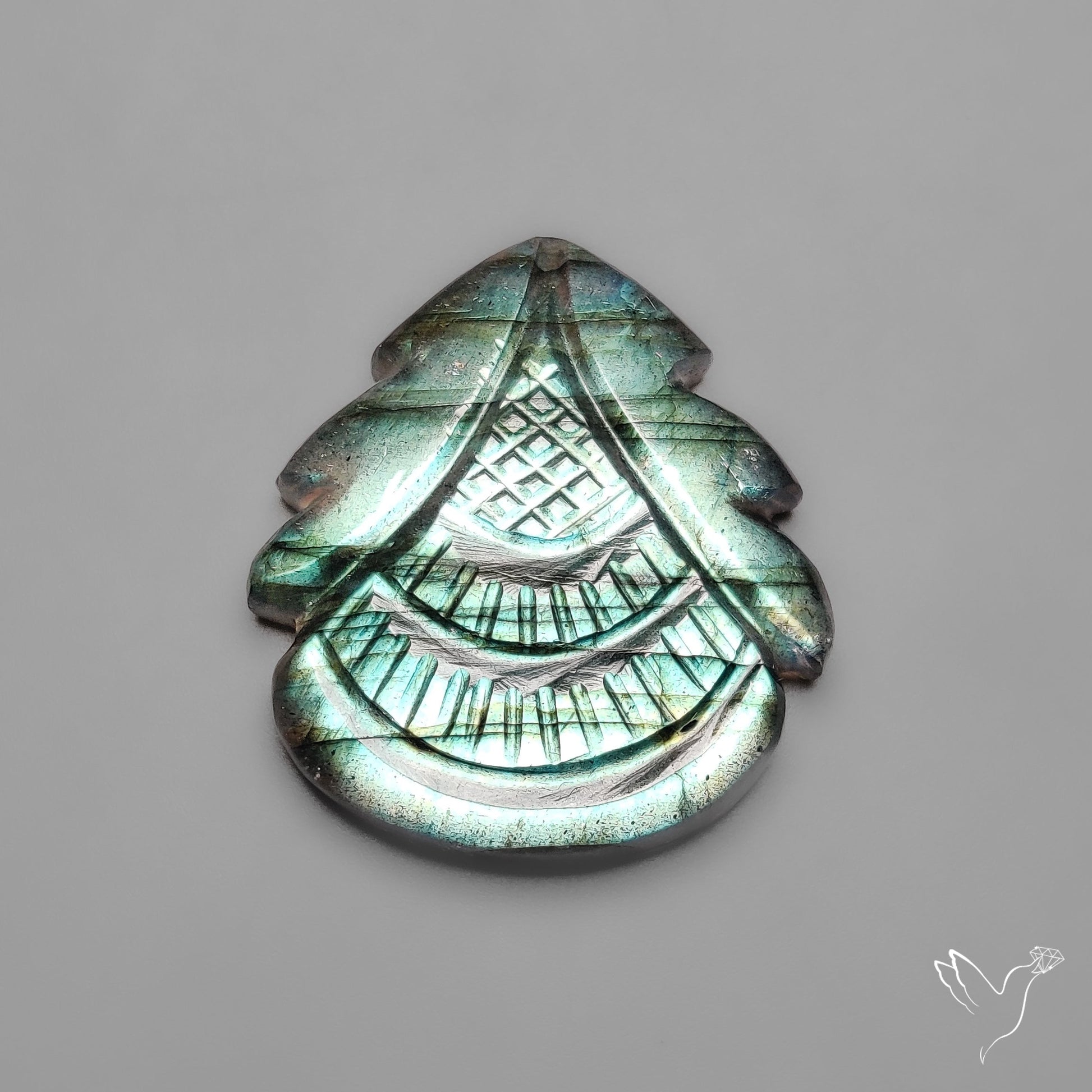 Labradorite Mughal Carving