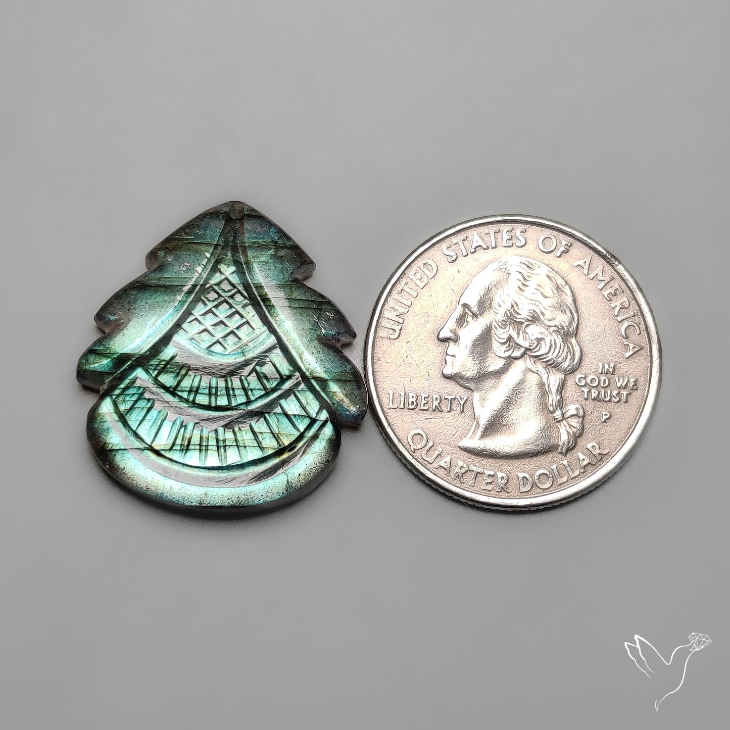 Labradorite Mughal Carving