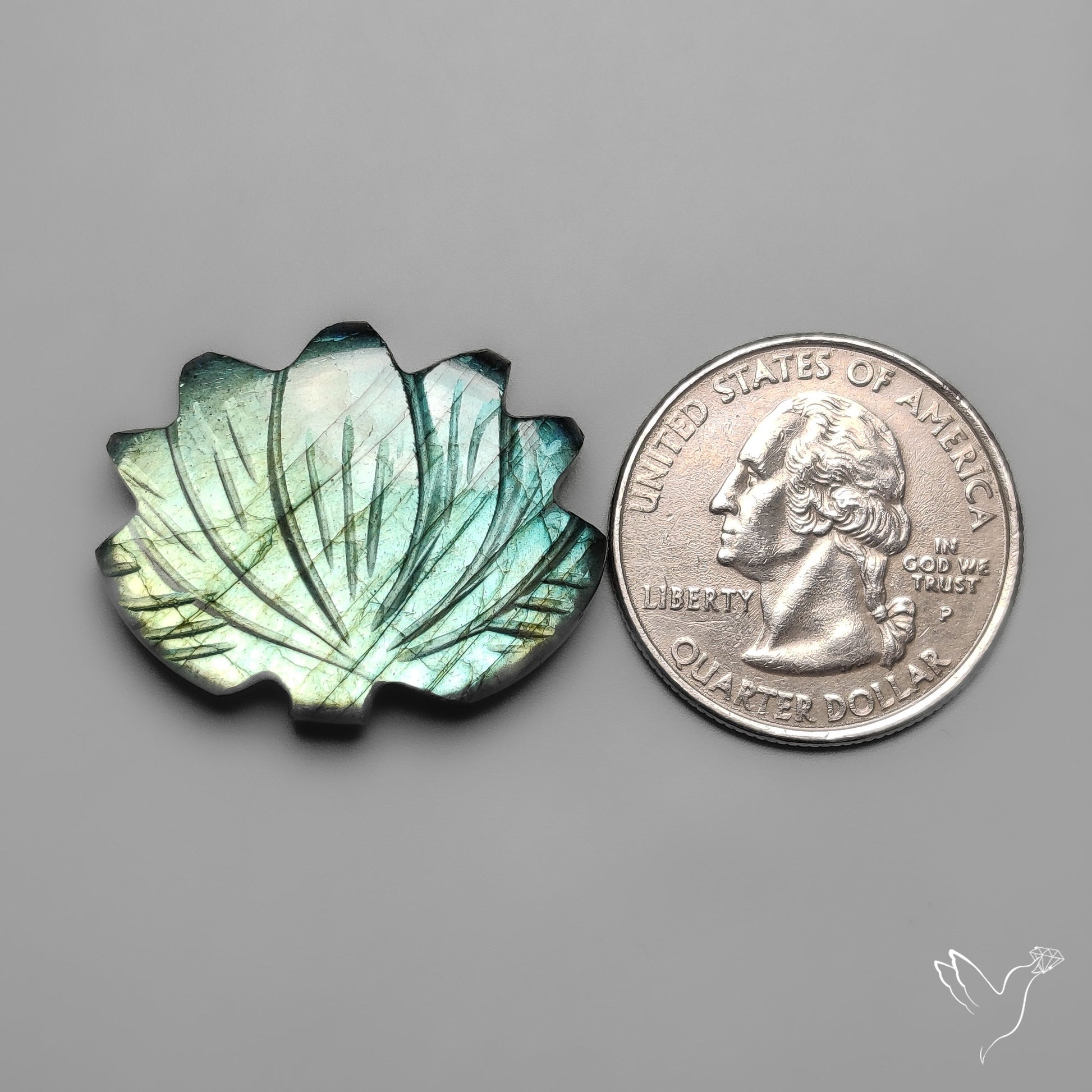 Labradorite Lotus Carving