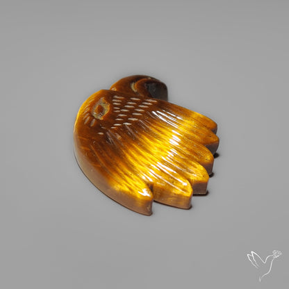 Tiger Eye Eagle Face Carving