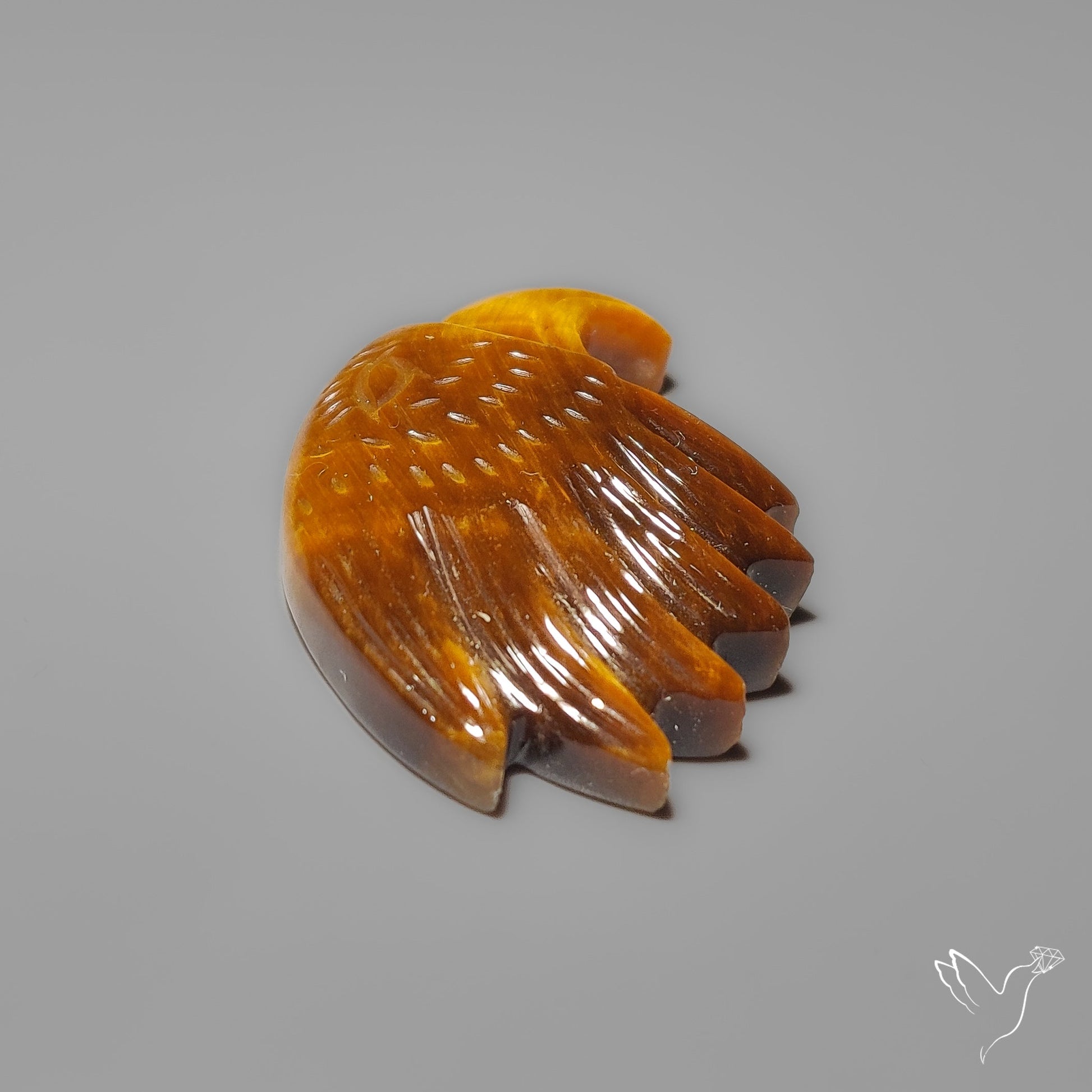 Tiger Eye Eagle Face Carving