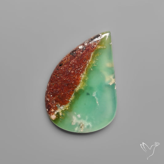 Boulder Chrysoprase Cabocohn Bicolor