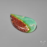 Boulder Chrysoprase Cabocohn Bicolor