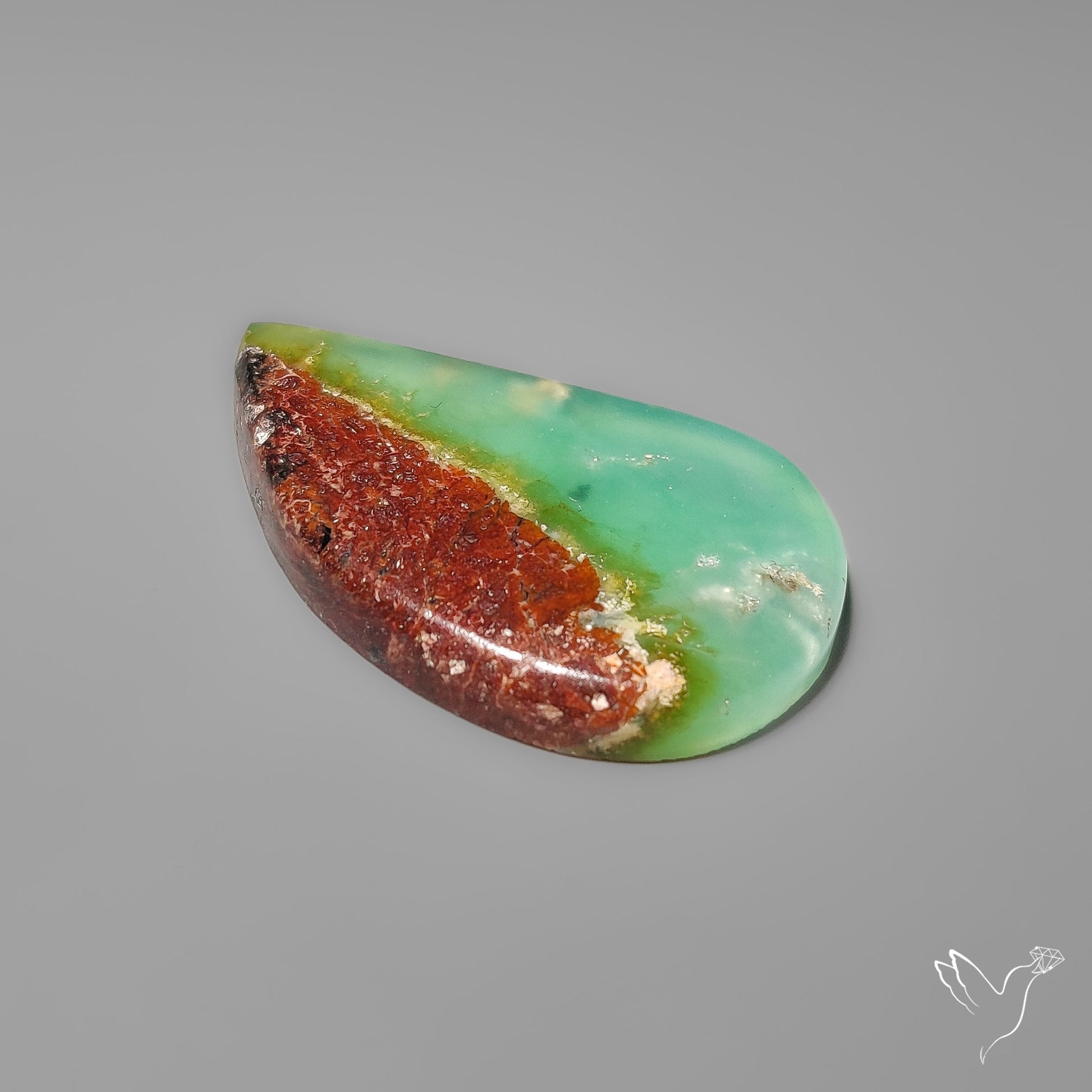 Boulder Chrysoprase Cabocohn Bicolor