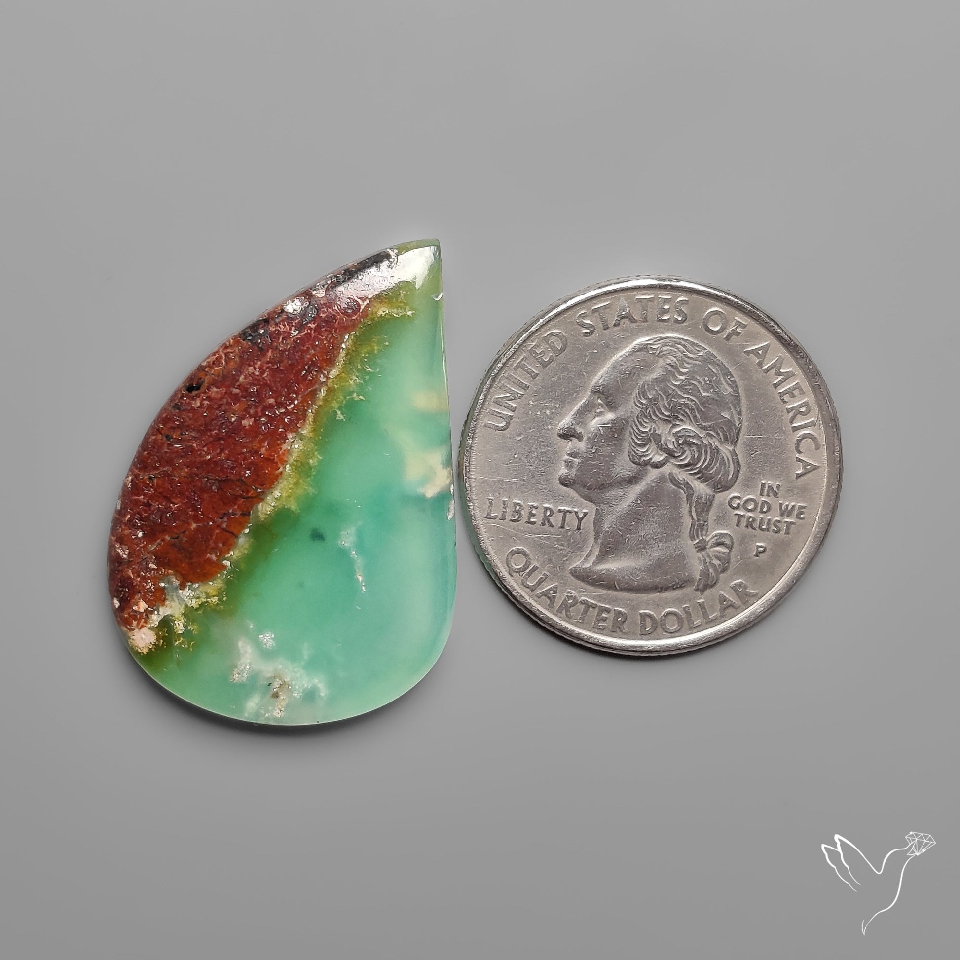 Boulder Chrysoprase Cabocohn Bicolor
