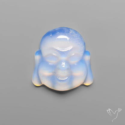 Opalite Buddha Face Carving