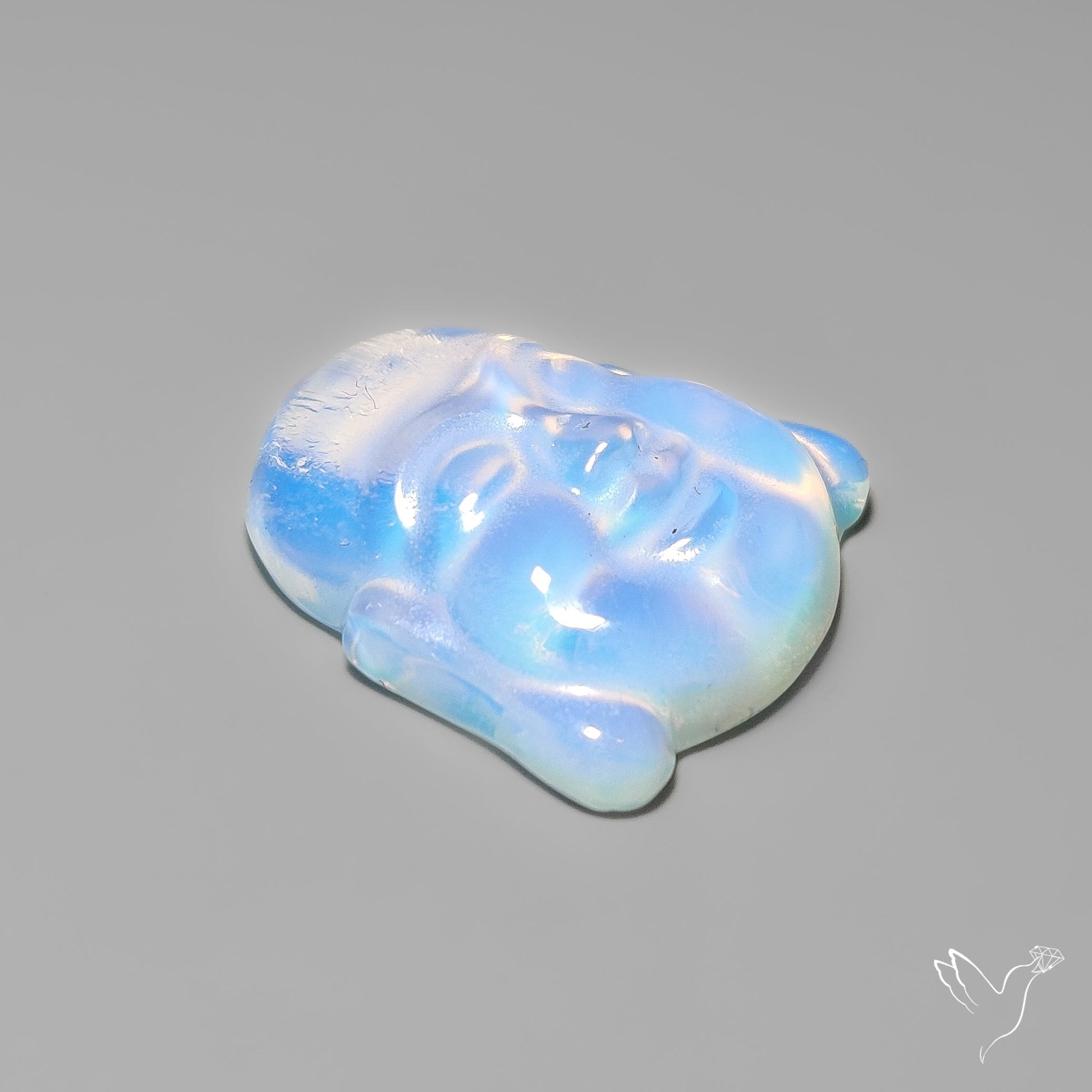 Opalite Buddha Face Carving