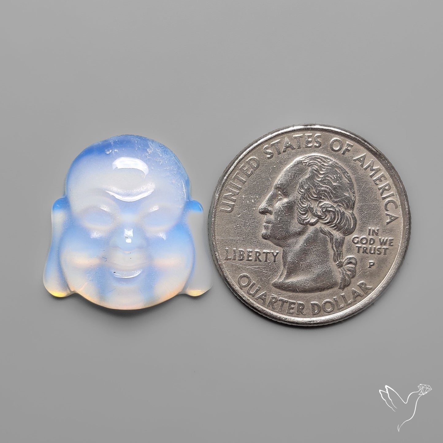 Opalite Buddha Face Carving