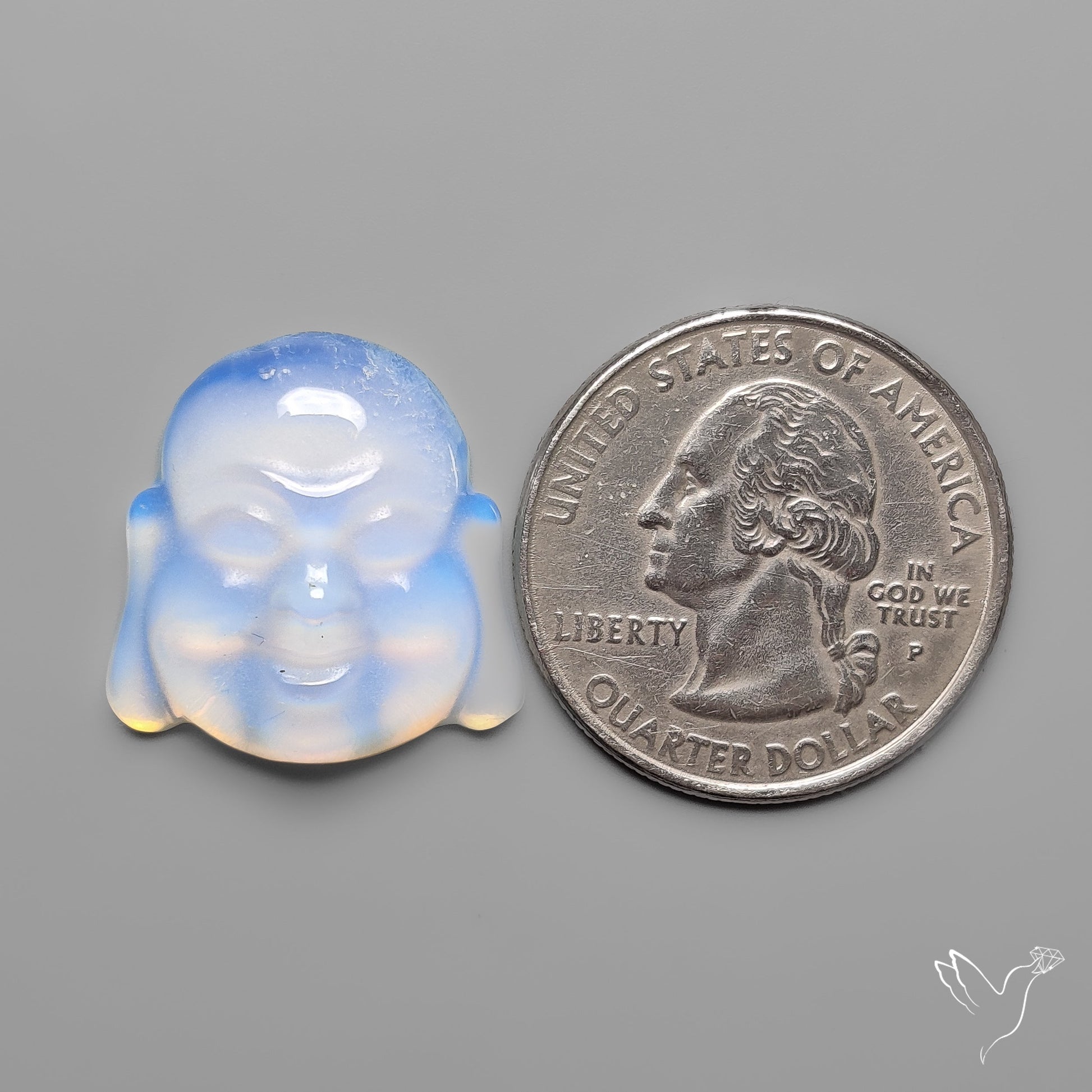 Opalite Buddha Face Carving
