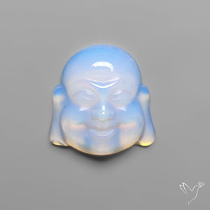 Opalite Buddha Face Carving