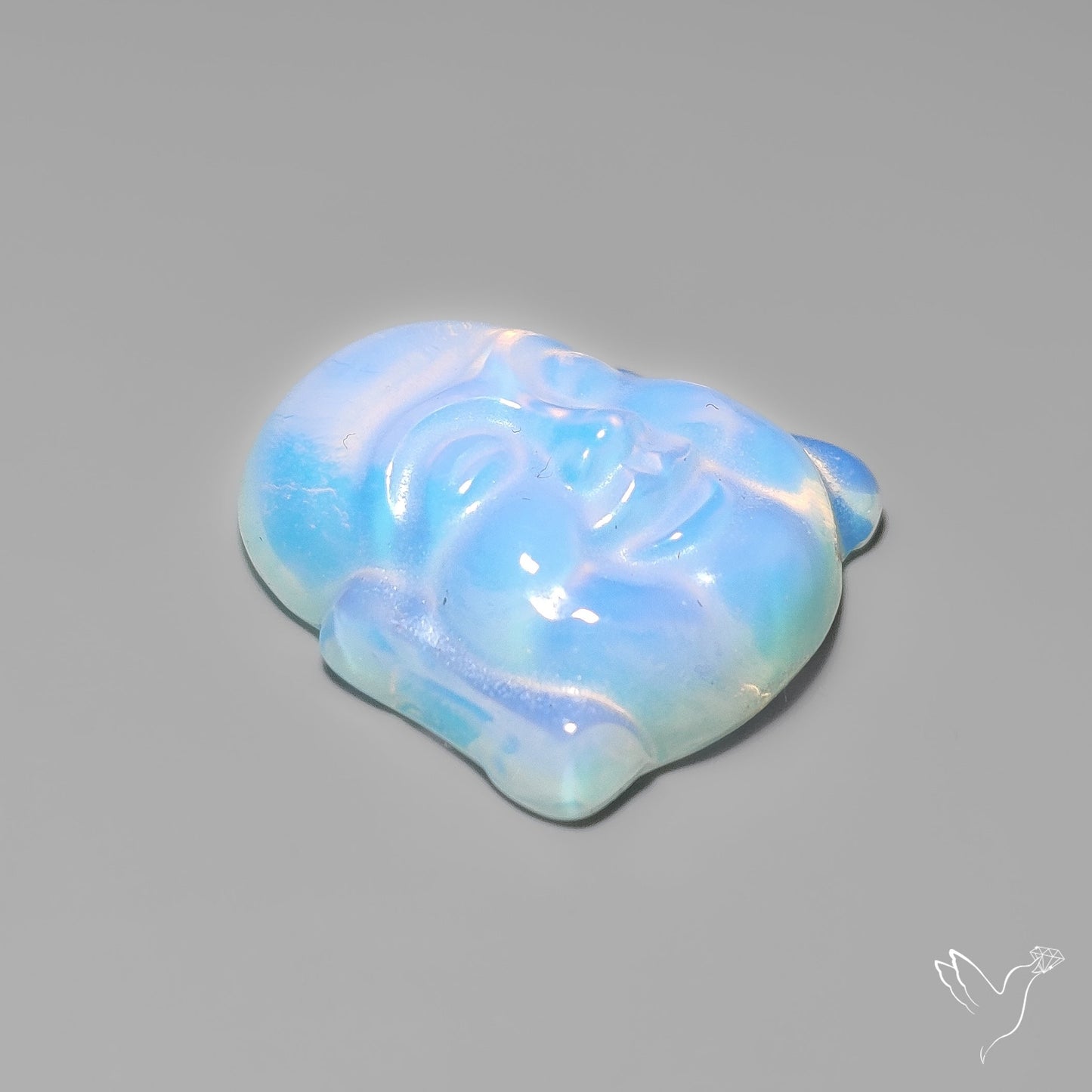 Opalite Buddha Face Carving