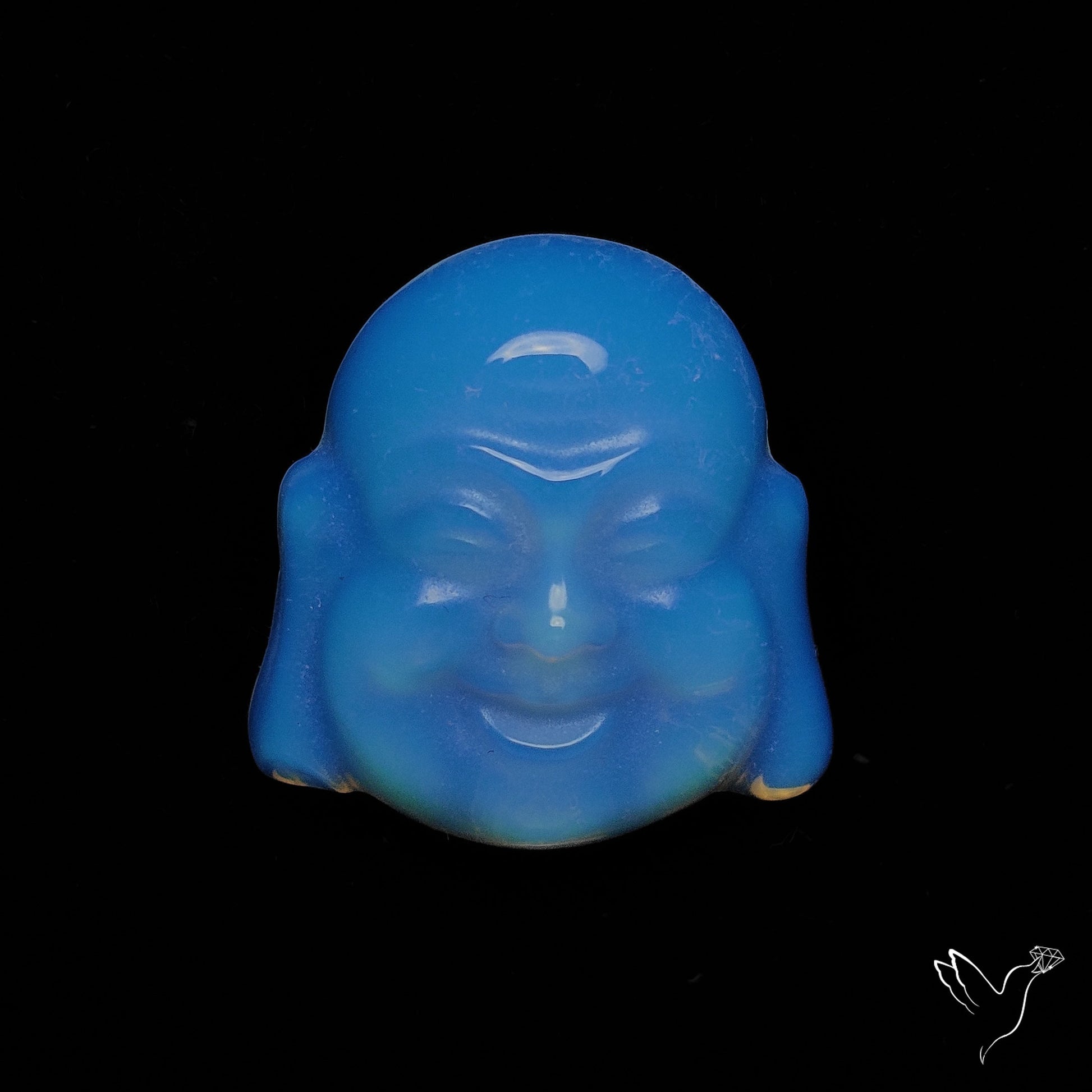 Opalite Buddha Face Carving