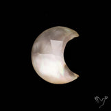 Rose Cut Himalayan Quartz With Mother Of Pearl Doublet Crescent Carving
