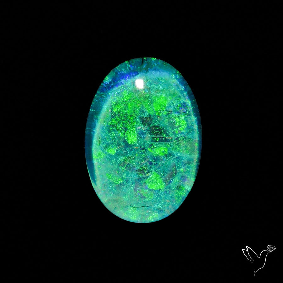 Monarch Opal Doublet Sterling Opal Cabochon