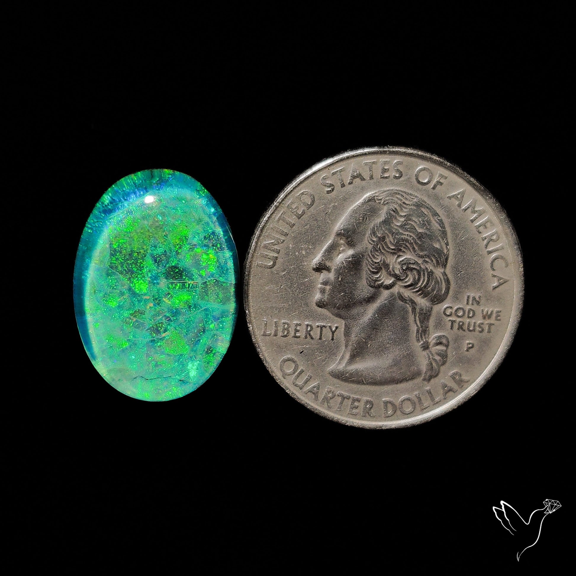 Monarch Opal Doublet Sterling Opal Cabochon