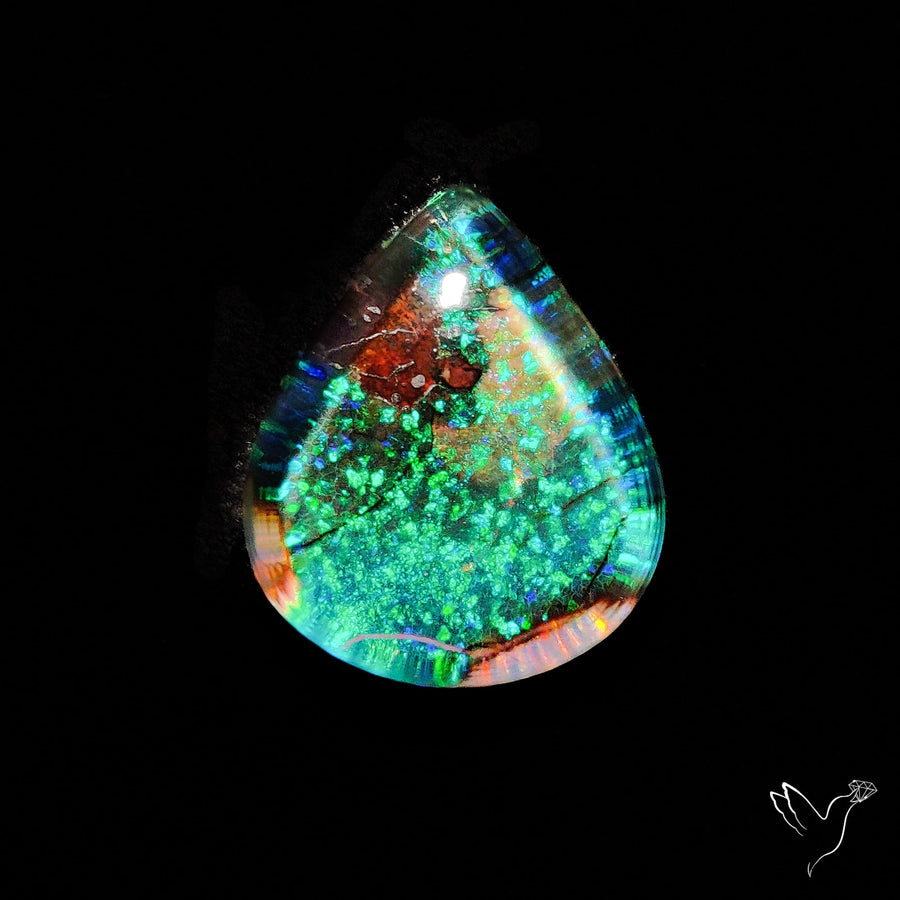 Monarch Opal Doublet Sterling Opal Cabochon