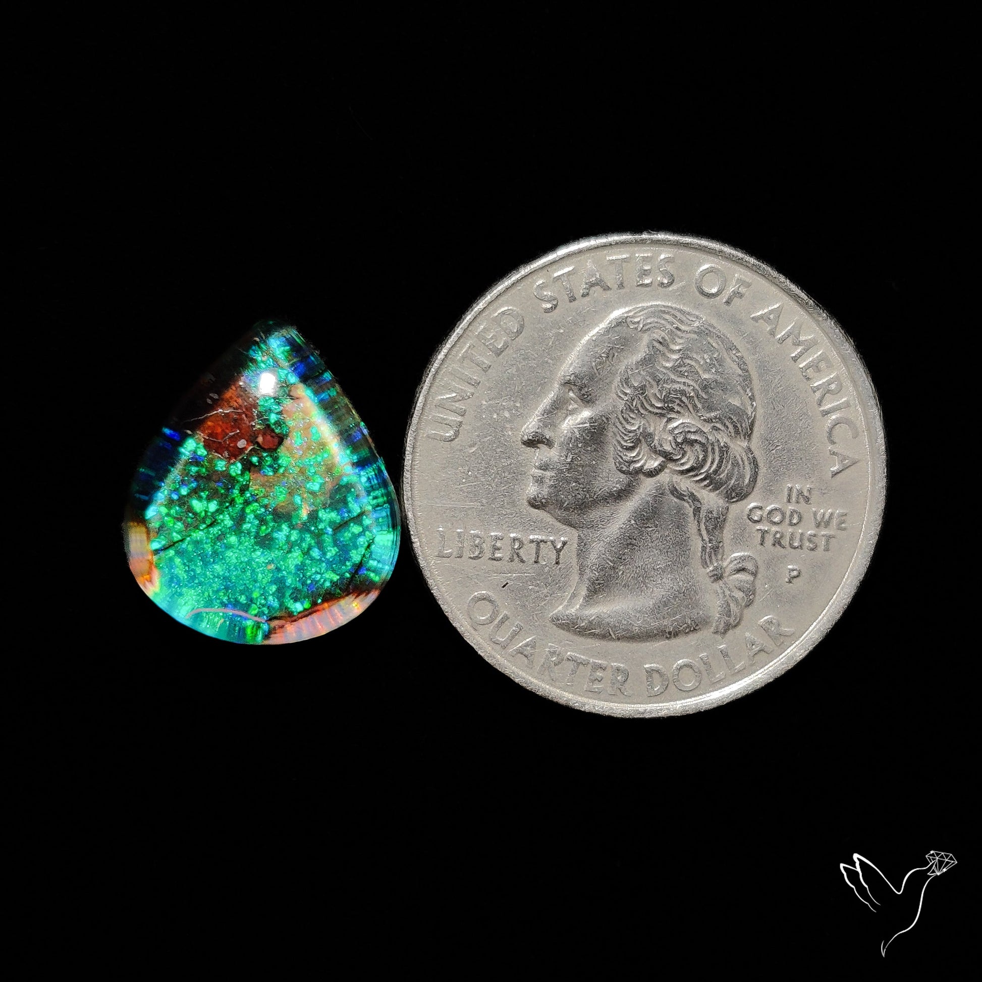 Monarch Opal Doublet Sterling Opal Cabochon