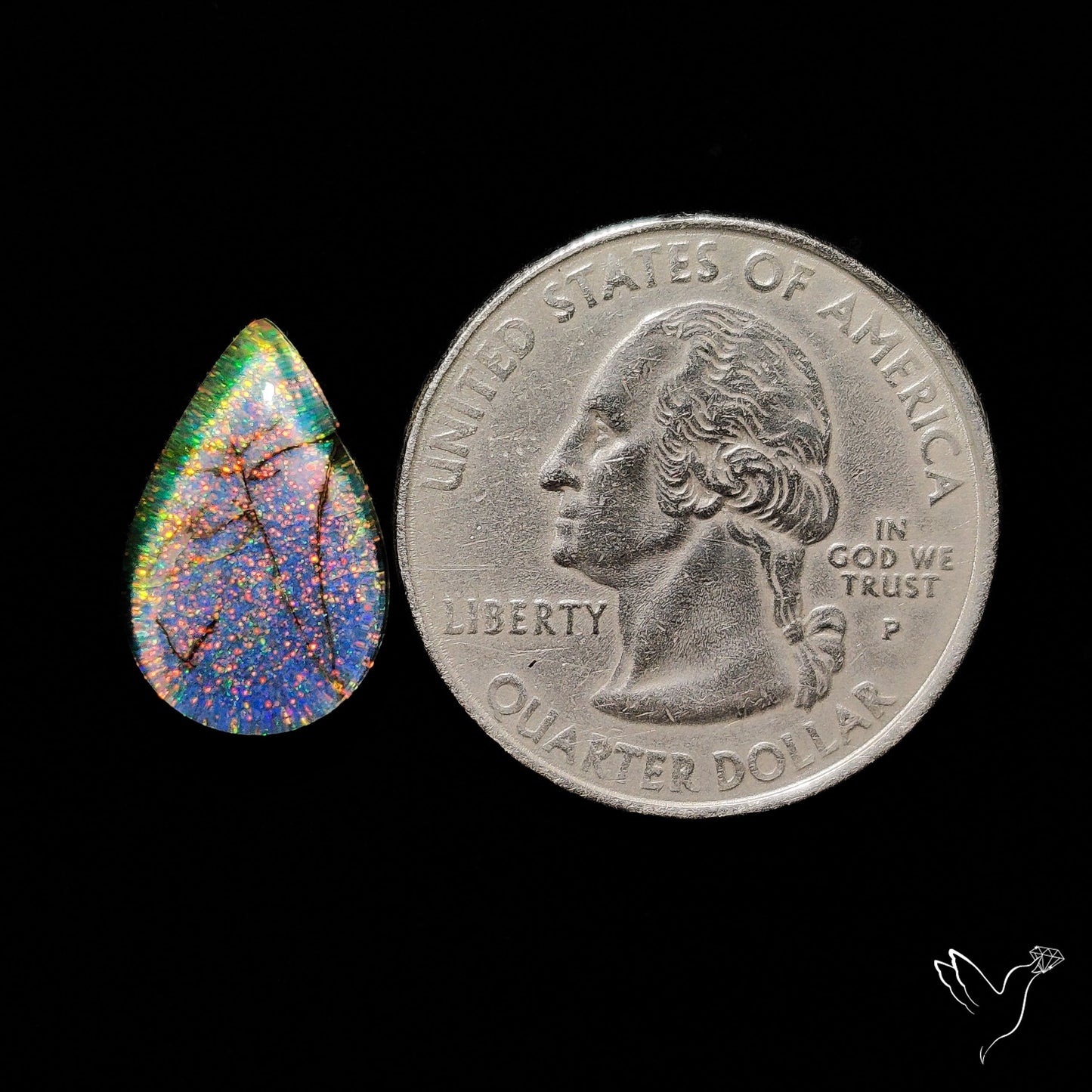 Monarch Opal Doublet Sterling Opal Cabochon